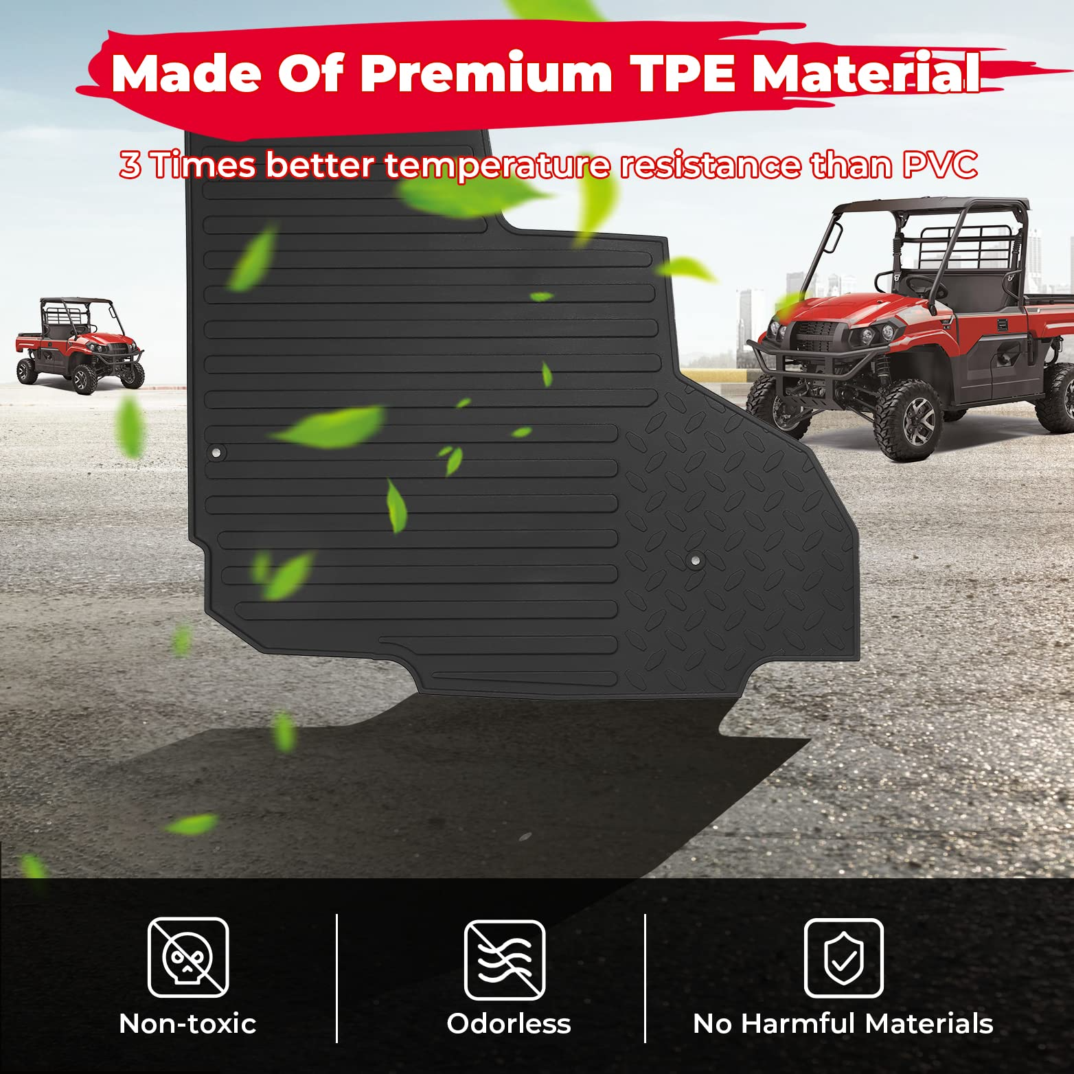 Photo of Floor Mats for Kawasaki Mule PRO MX by Kemimoto - Premium for UTVs / Side by Sides
