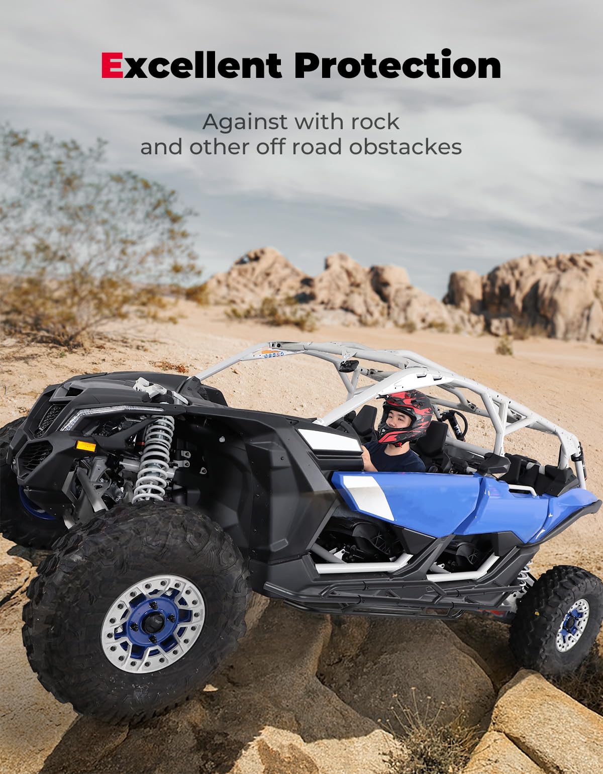 Photo of 1 Pair Nerf Bars, Rock Sliders for Can-Am Maverick X3 MAX by Kemimoto - Premium for UTVs / Side by Sides