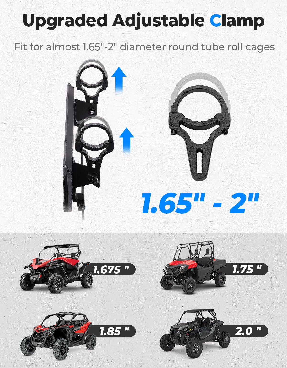 Photo of UTV Rear View Mirror with Sun Visor for Polaris RZR/Talon/Mule/Can-Am X3/CFMOTO by Kemimoto - Premium for UTVs / Side by Sides