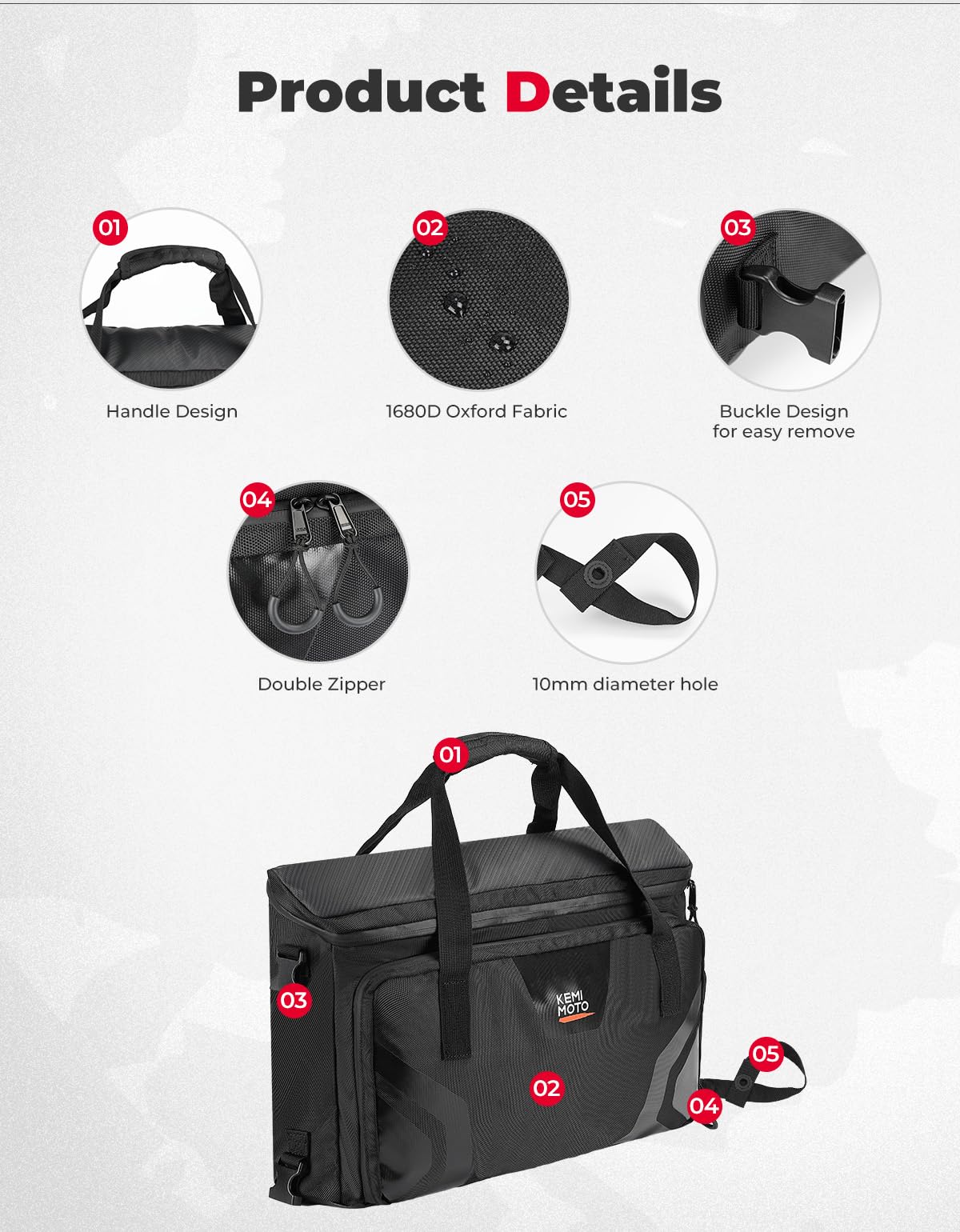 Photo of UTV Tool Bag, 16L Storage Bag for Pioneer 1000-6 (Under Seat) by Kemimoto - Premium for UTVs / Side by Sides