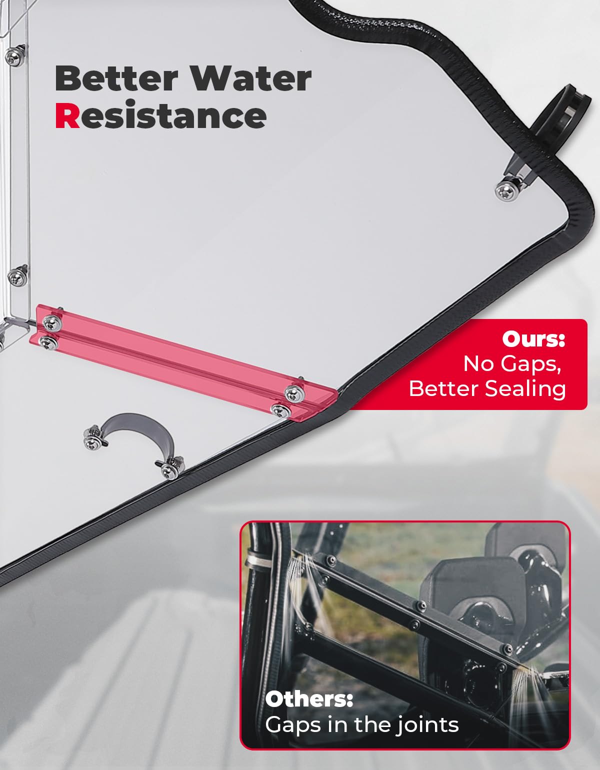 Photo of Rear Windshield for Pioneer 1000-6 2023-2024 by Kemimoto - Premium for UTVs / Side by Sides