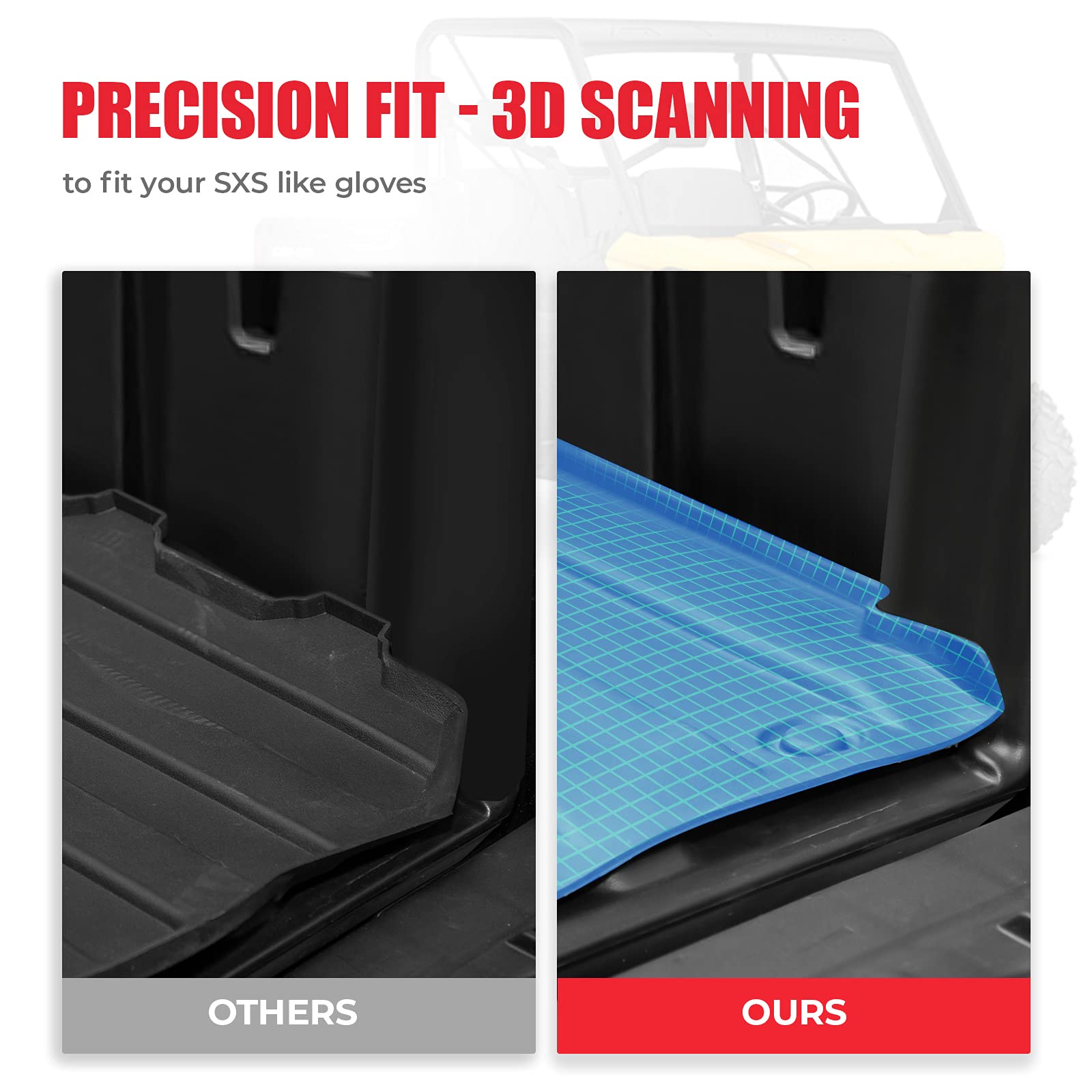 Photo of TPE Floor Mats & Bed Liner for Can-Am Defender HD7|8|9|10 by Kemimoto - Premium for UTVs / Side by Sides