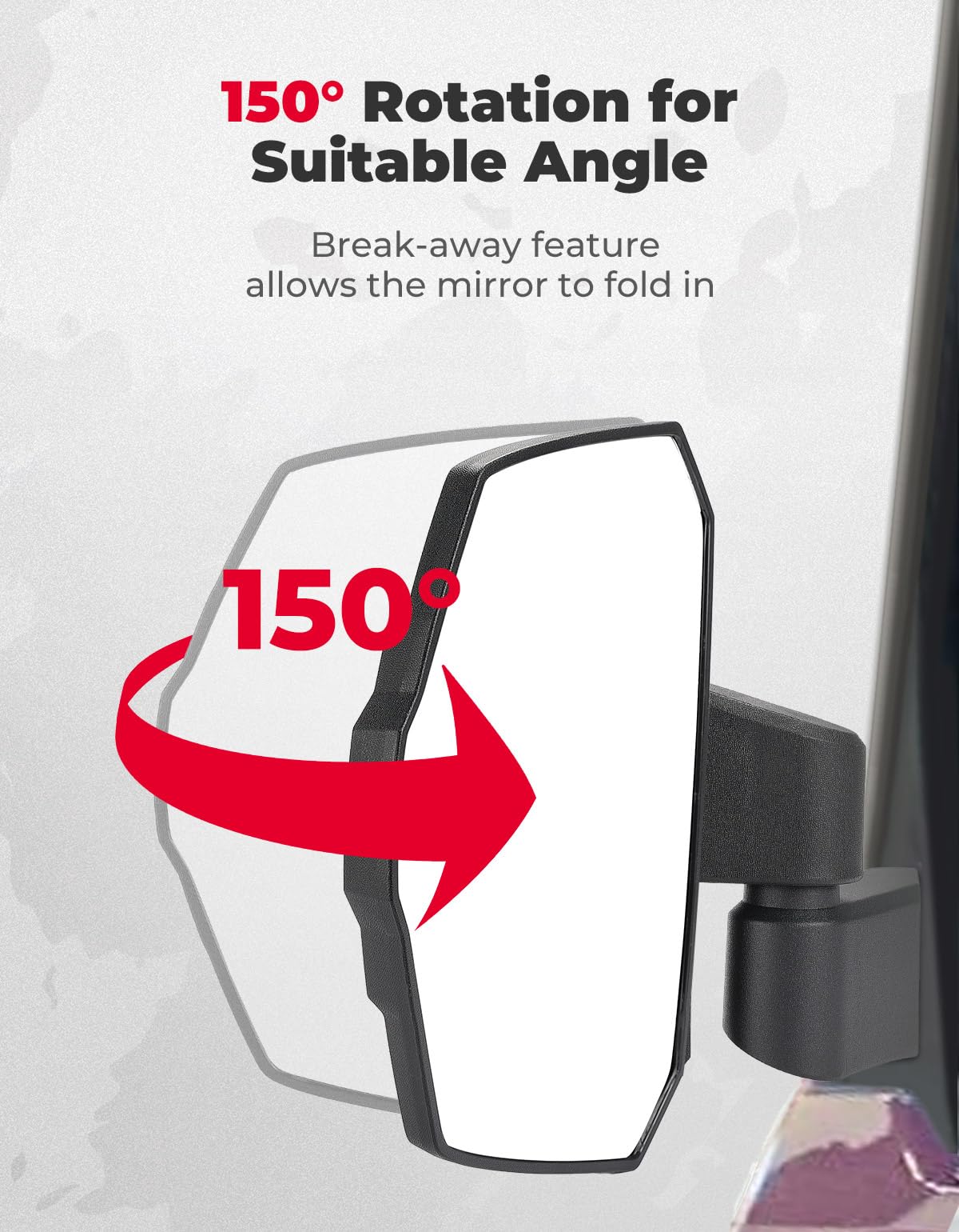 Photo of Upgraded Side Mirrors for Ranger 1000 570/Commercial Pro XD by Kemimoto - Premium for UTVs / Side by Sides