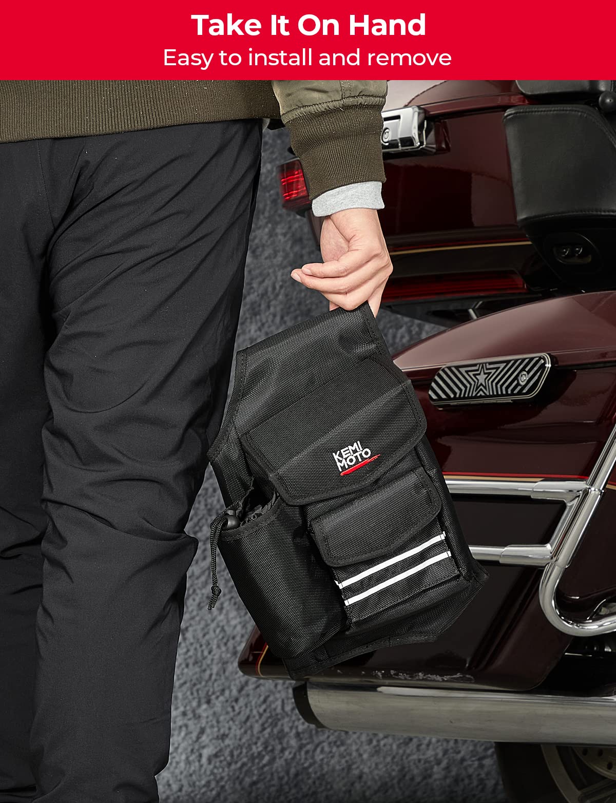 Photo of Saddlebag Guard Bags Soft Organizer for Harley 1 Pair by Kemimoto - Premium for UTVs / Side by Sides