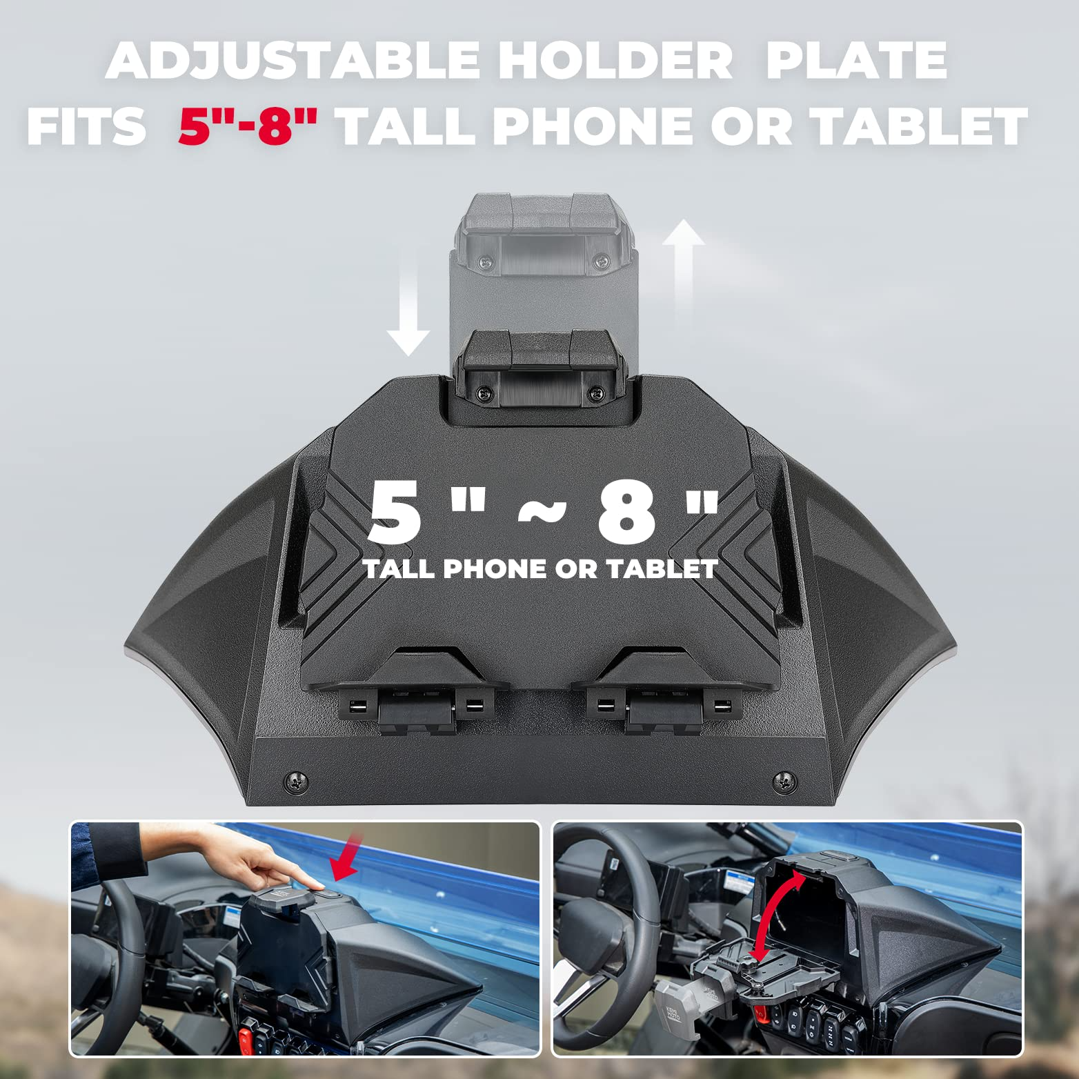 Photo of Tablet Holder for CFMOTO ZForce 950 HO Sport / HO EX / Sport by Kemimoto - Premium for UTVs / Side by Sides