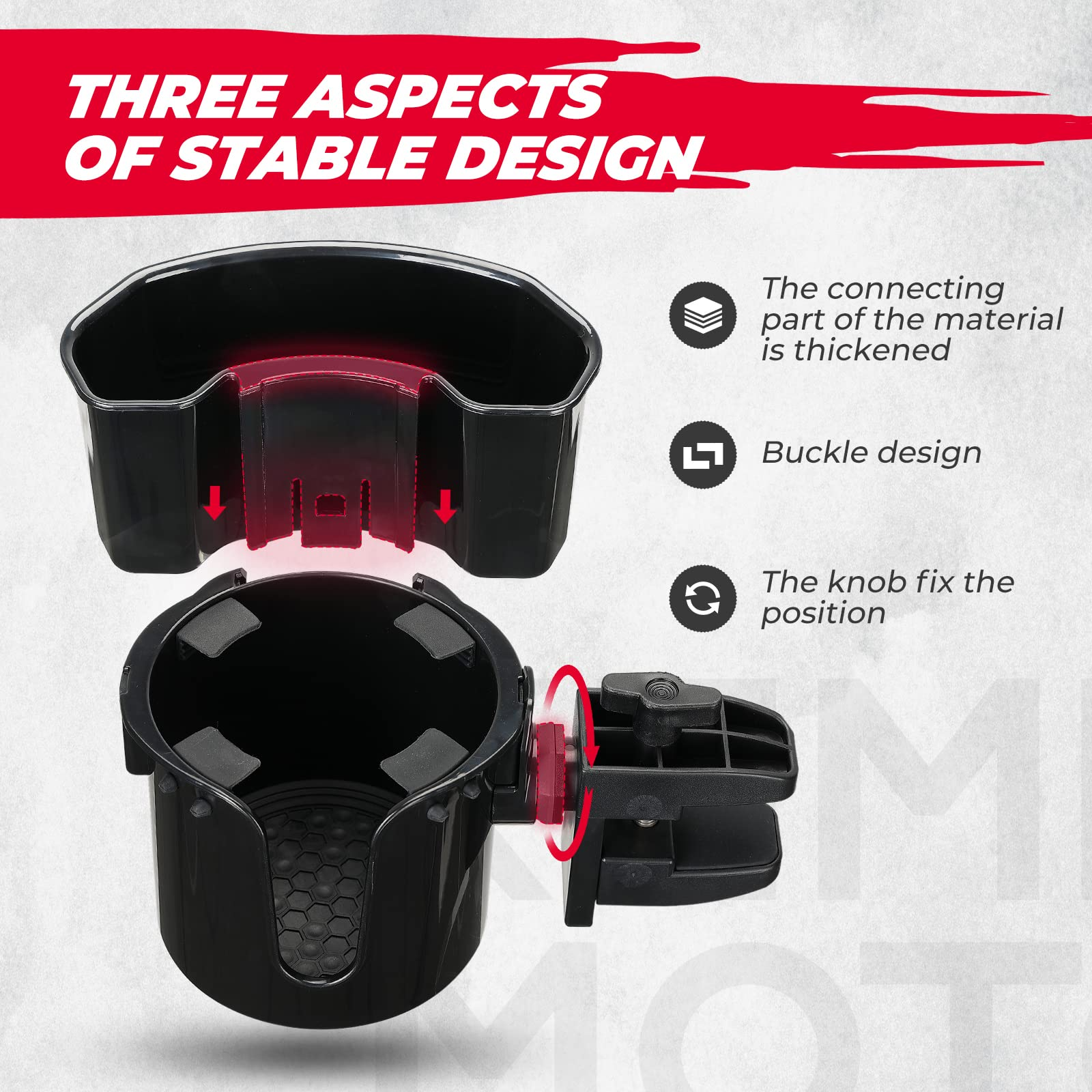 Photo of Golf Cart Universal 2-in-1 Cup Holder by Kemimoto - Premium for UTVs / Side by Sides
