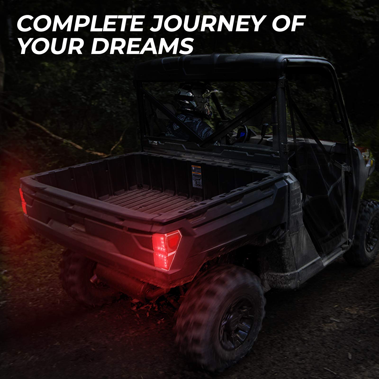 Photo of Tail Lights for Polaris Ranger 1000 XP/ Crew 2018-2025 by Kemimoto - Premium for UTVs / Side by Sides