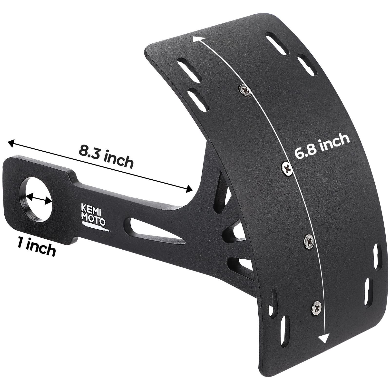 Photo of Motorcycle License Plate Bracket Universal Black by Kemimoto - Premium for UTVs / Side by Sides