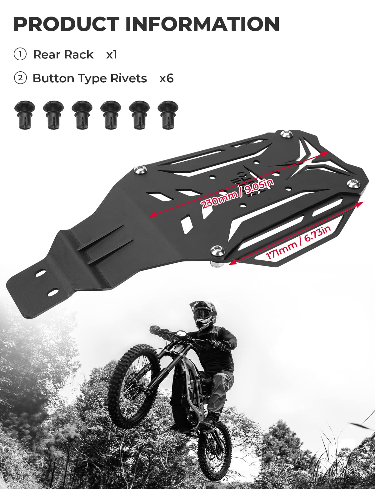 Photo of Rear Rack for Sur-Ron X Light Bee x260 and x160 Segway by Kemimoto - Premium for UTVs / Side by Sides