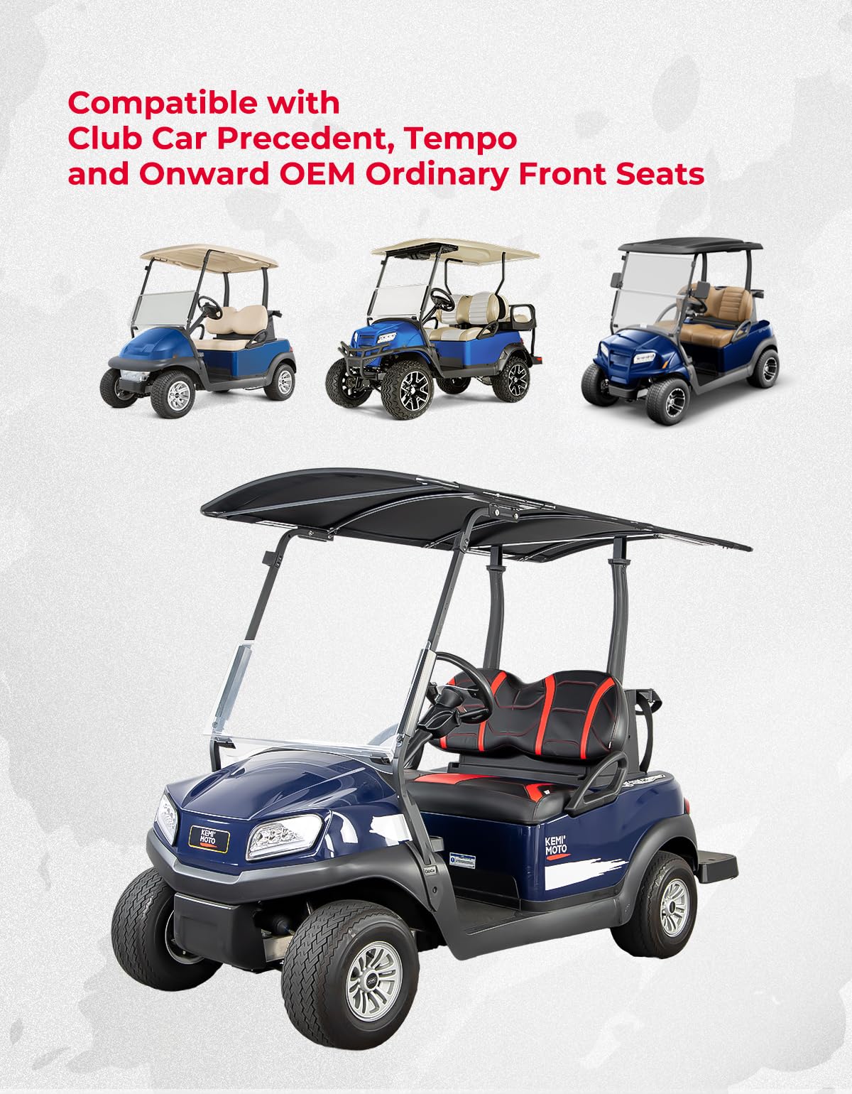 Photo of Seat Covers for Club Car Precedent, Tempo, Onward OEM by Kemimoto - Premium for UTVs / Side by Sides