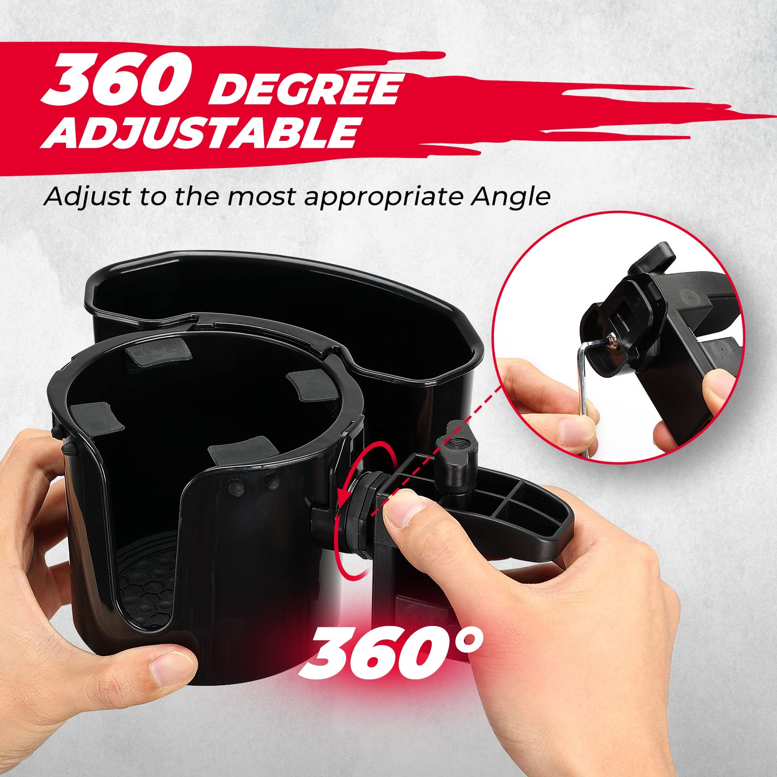 Photo of Golf Cart Universal 2-in-1 Cup Holder by Kemimoto - Premium for UTVs / Side by Sides