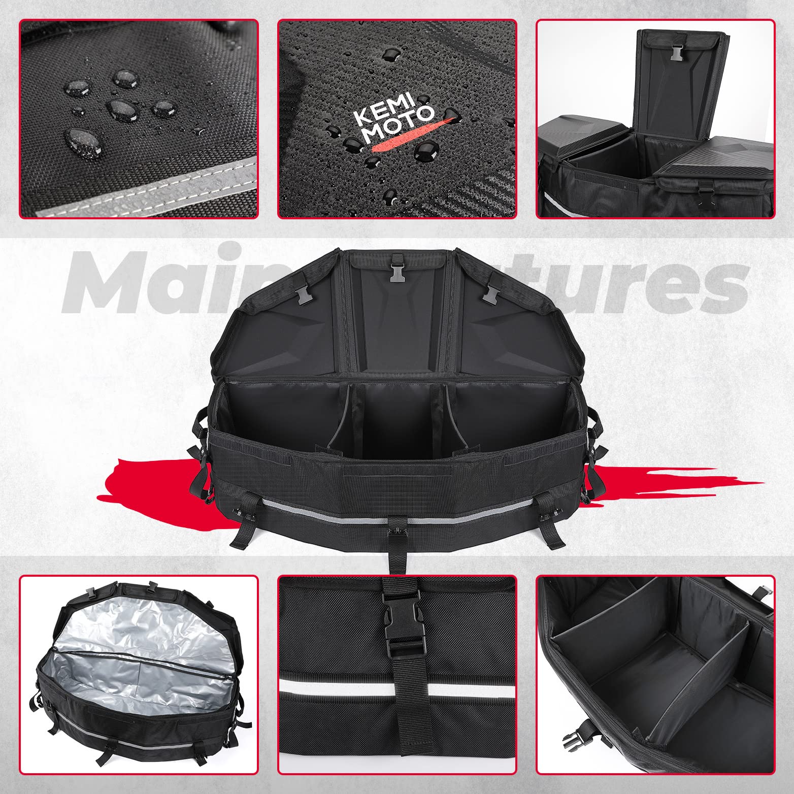 Photo of Rear Storage Bag for Can-Am Maverick X3/MAX by Kemimoto - Premium for UTVs / Side by Sides