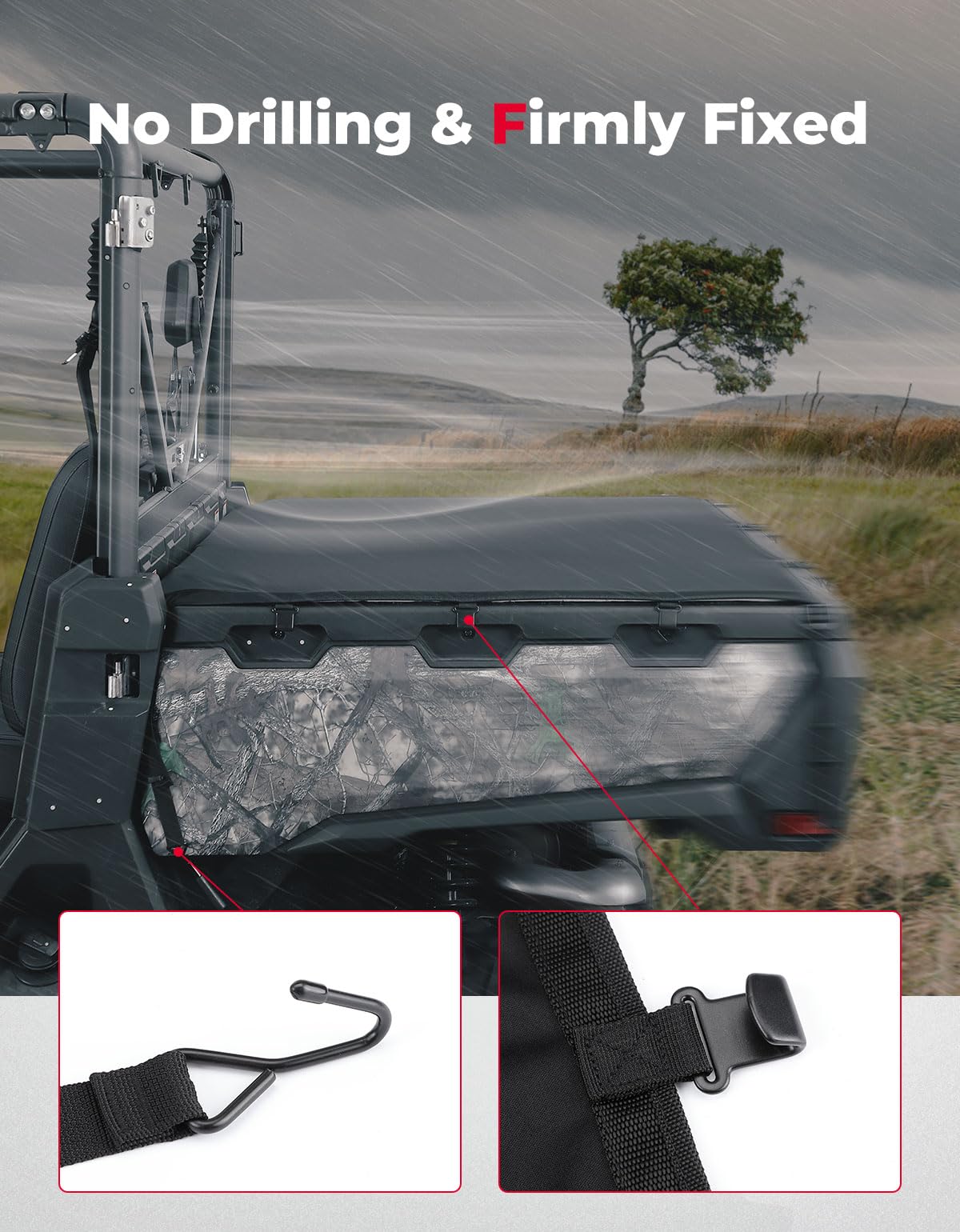 Photo of Soft Cargo Bed Cover for CFMOTO UFORCE 1000/1000 XL by Kemimoto - Premium for UTVs / Side by Sides