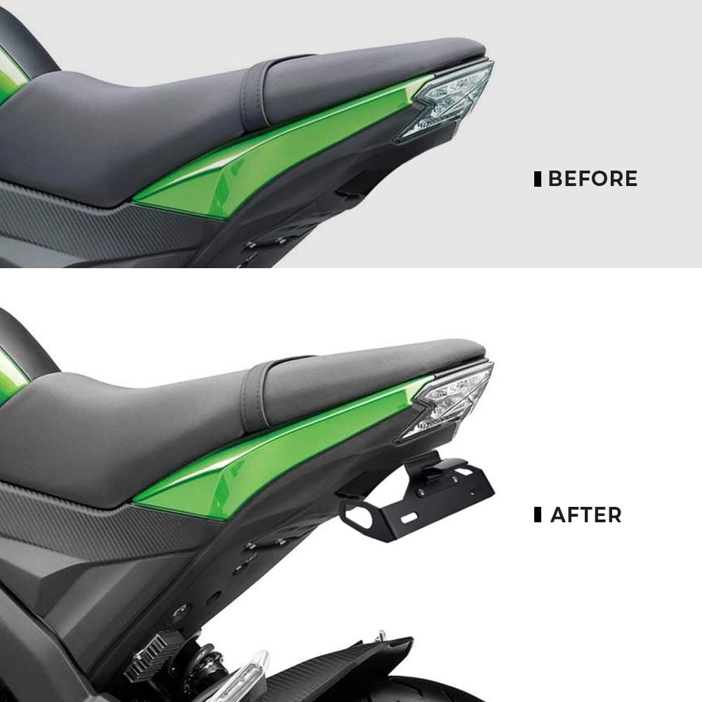 Photo of License Plate Bracket for Kawasaki Z125/ Z125 Pro by Kemimoto - Premium for UTVs / Side by Sides