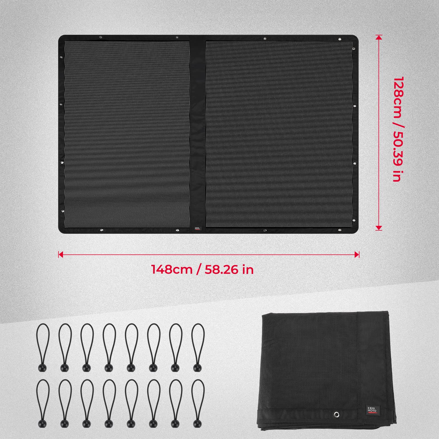 Photo of UTV Soft Top Window Net Mesh for Polaris Ranger 1000 Crew (2017-2024) by Kemimoto - Premium for UTVs / Side by Sides
