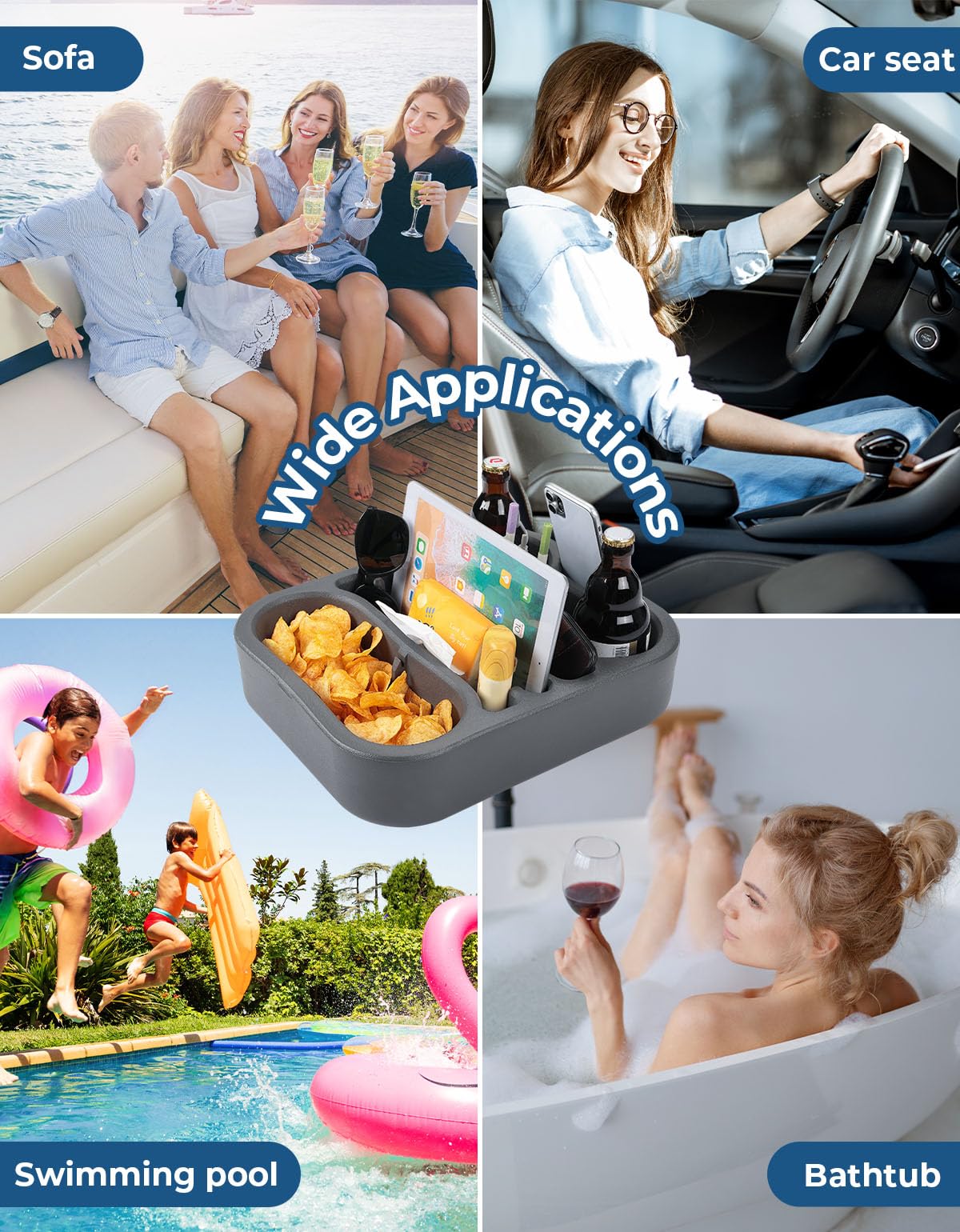 Photo of Kemimoto Floating Drink Holder, Cup Holder for for Sofa on Board or Car Seat by Kemimoto - Premium for UTVs / Side by Sides