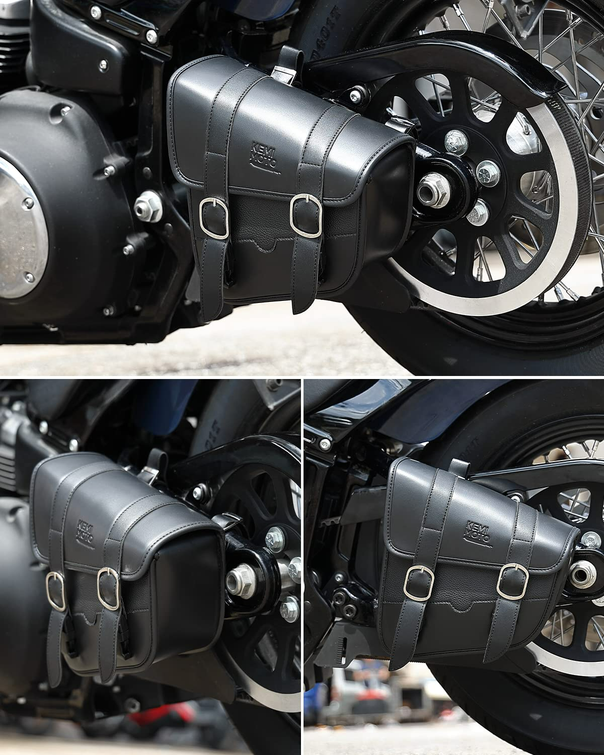 Photo of Synthetic Leather Swing Arm Bags Left Side for Harley by Kemimoto - Premium for UTVs / Side by Sides