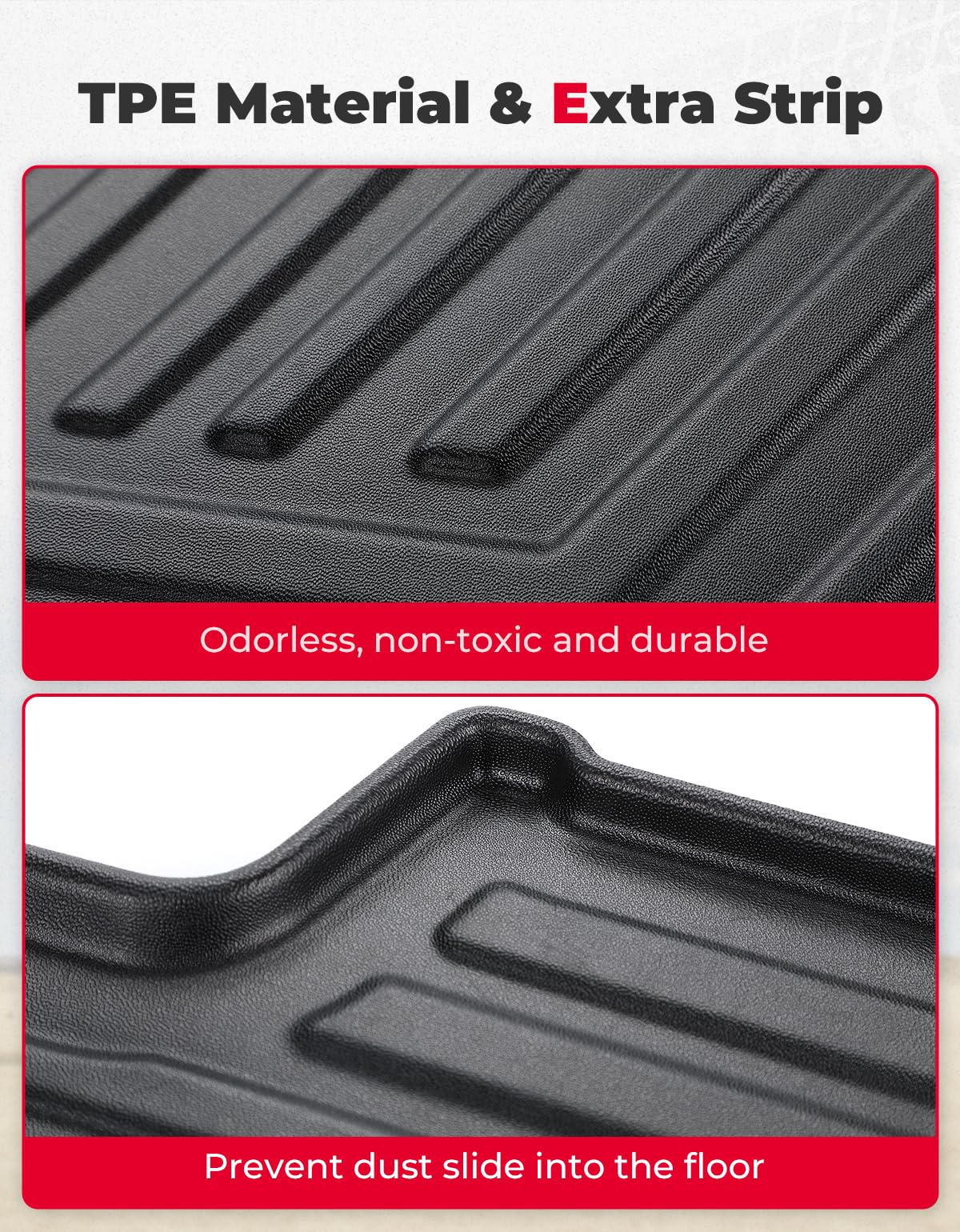 Photo of Kemimoto Floor Mats TPE All-Weather Anti-Slip Liners for Pioneer 1000-6 (4 Pcs) by Kemimoto - Premium for UTVs / Side by Sides