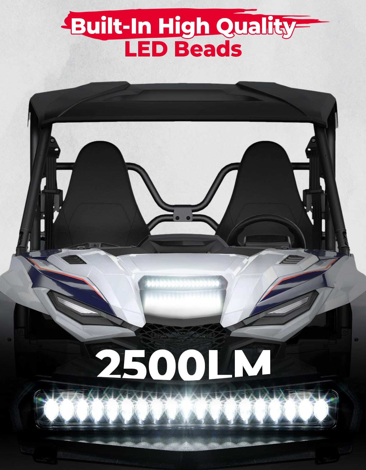 Photo of LED Hood Scoop Light for Yamaha Wolverine Rmax X2/X4 1000 2021-2023 by Kemimoto - Premium for UTVs / Side by Sides