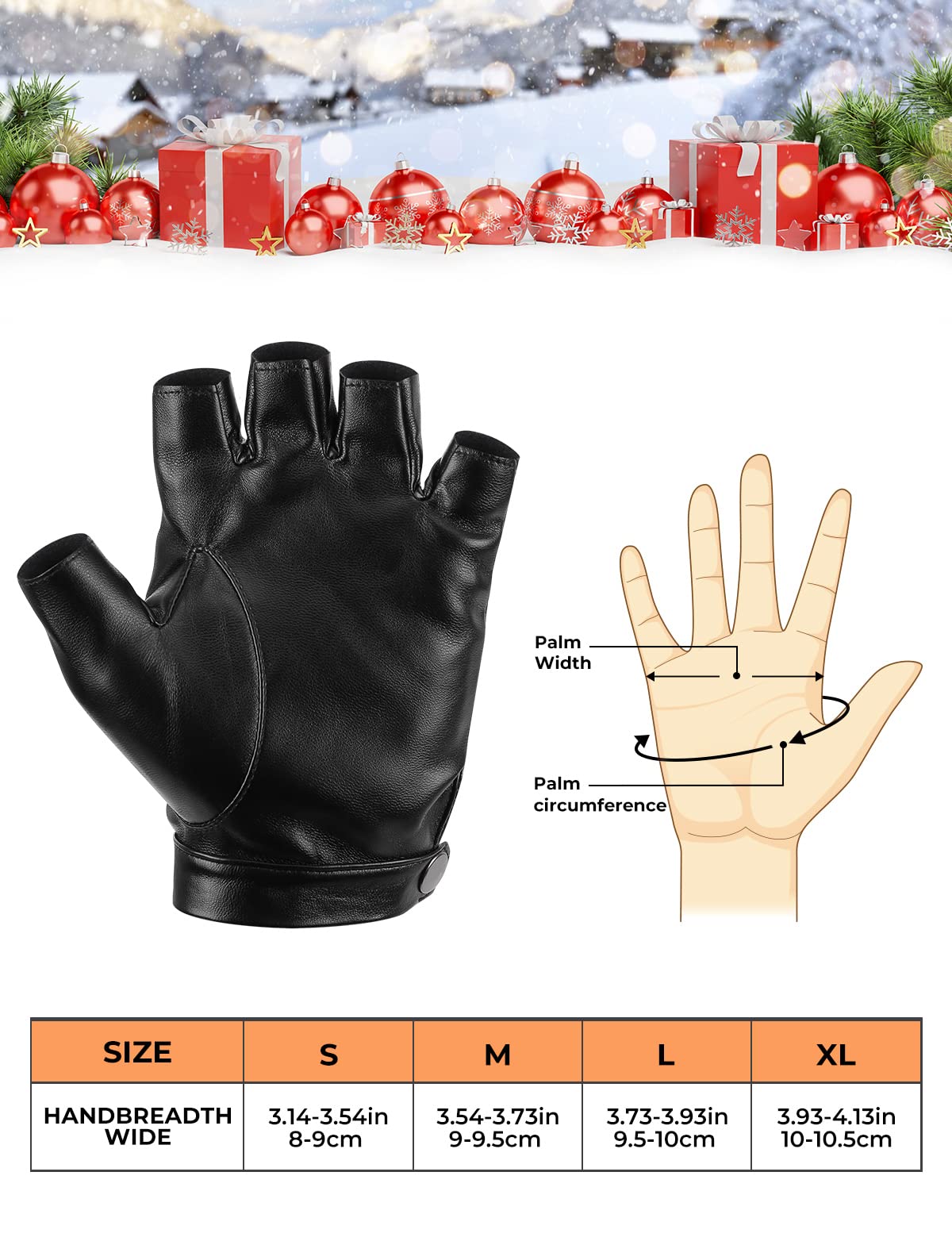 Photo of Kemimoto Fingerless Driving Gloves, PU Faux Leather Half Finger Glove for Men Women Teens by Kemimoto - Premium for UTVs / Side by Sides