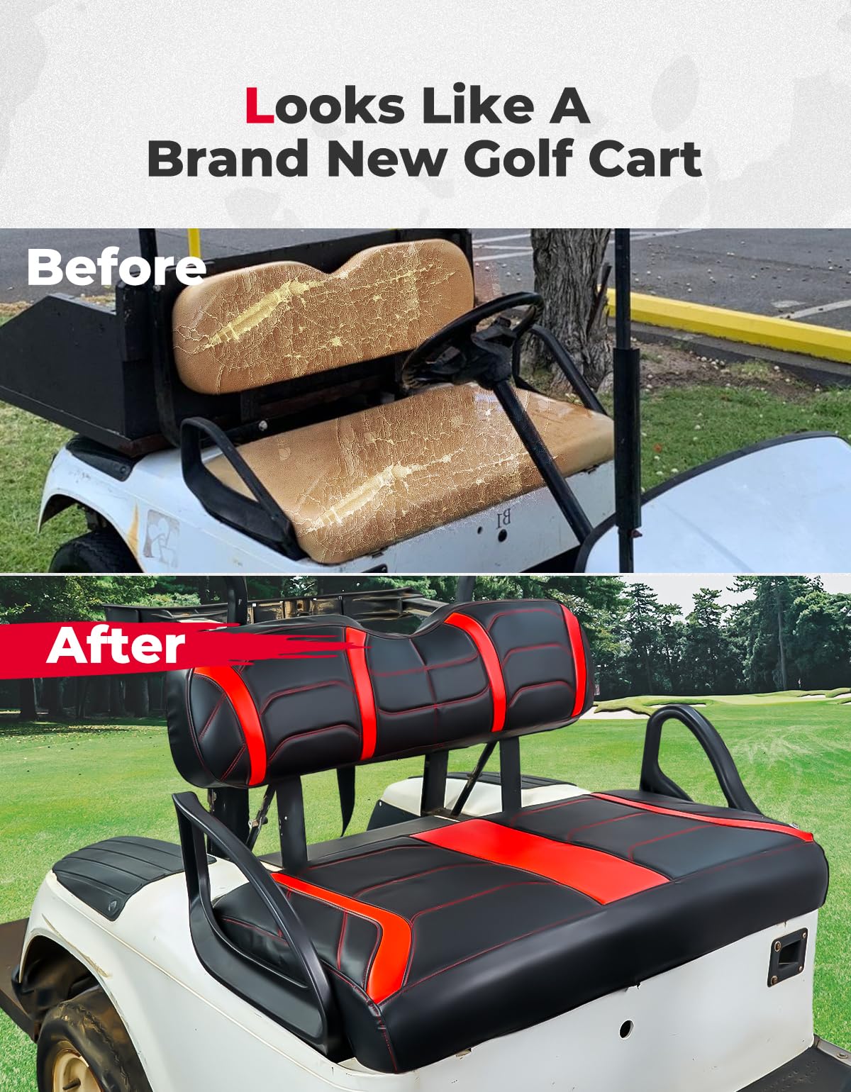 Photo of Front Seat Covers for EZGO TXT 1994-2013 by Kemimoto - Premium for UTVs / Side by Sides