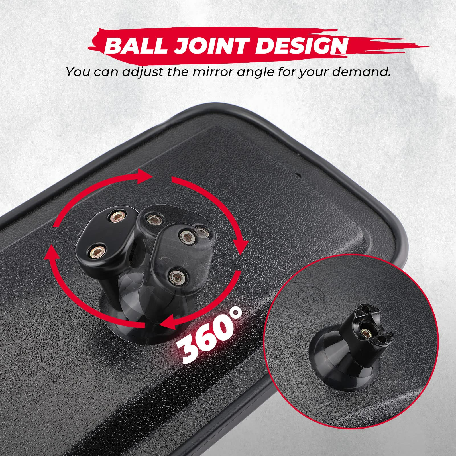 Photo of Tractor Replacement Side Mirror by Kemimoto - Premium for UTVs / Side by Sides