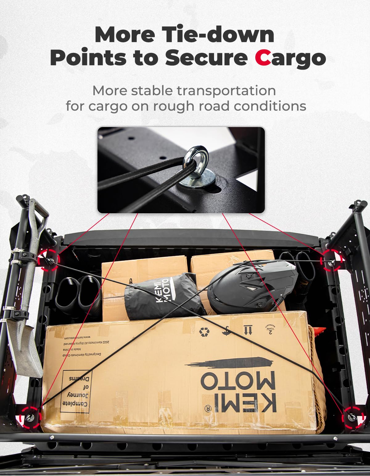 Photo of Kemimoto Heavy Duty Rear Cargo Rack for Polaris Ranger 1000/XP 1000/XP 900/XP 570 by Kemimoto - Premium for UTVs / Side by Sides