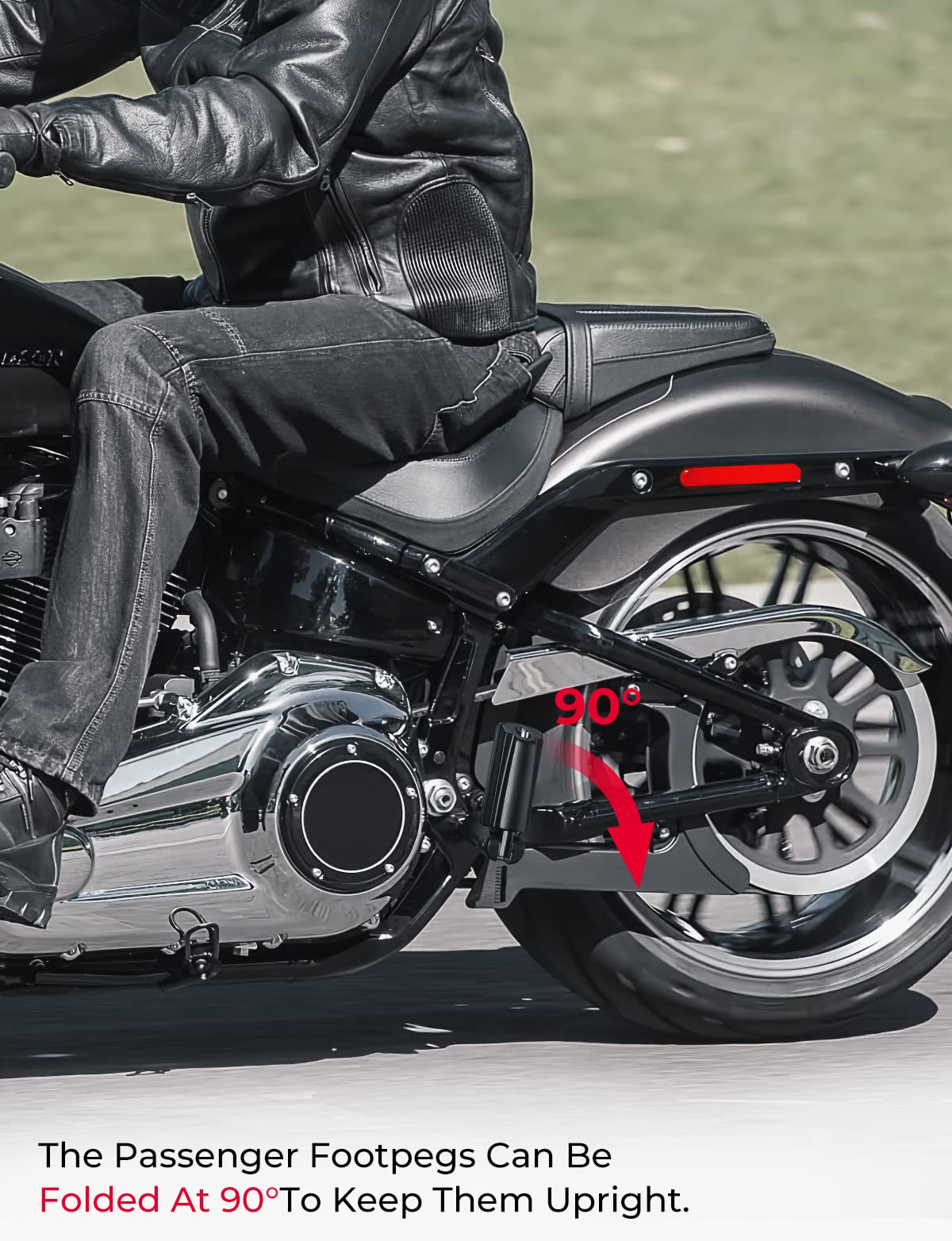 Photo of Passenger Foot Pegs with Support Mounting Kit for Softail by Kemimoto - Premium for UTVs / Side by Sides