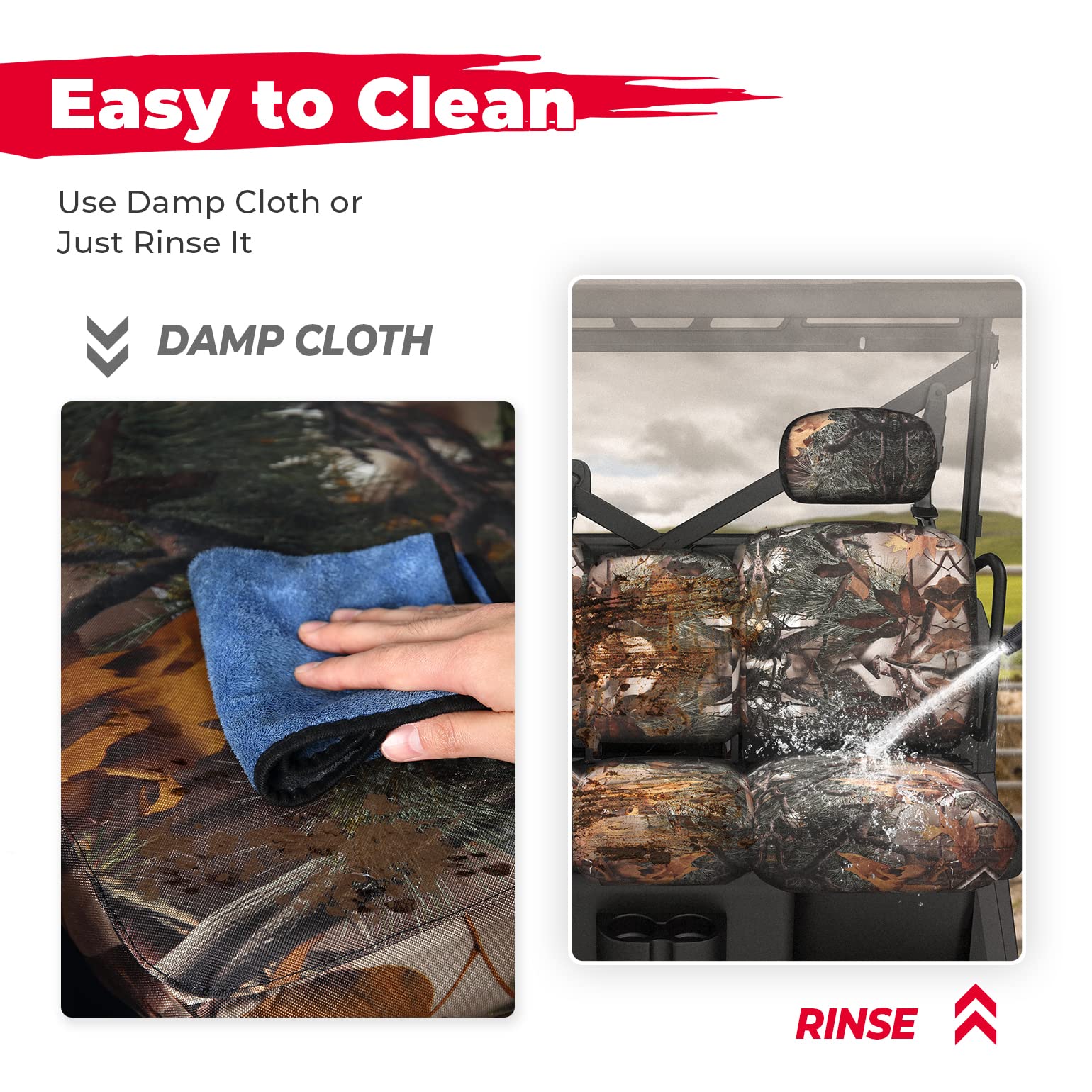 Photo of Camouflage Seat Cover for Can Am Defender HD5|7|8|9|10 by Kemimoto - Premium for UTVs / Side by Sides