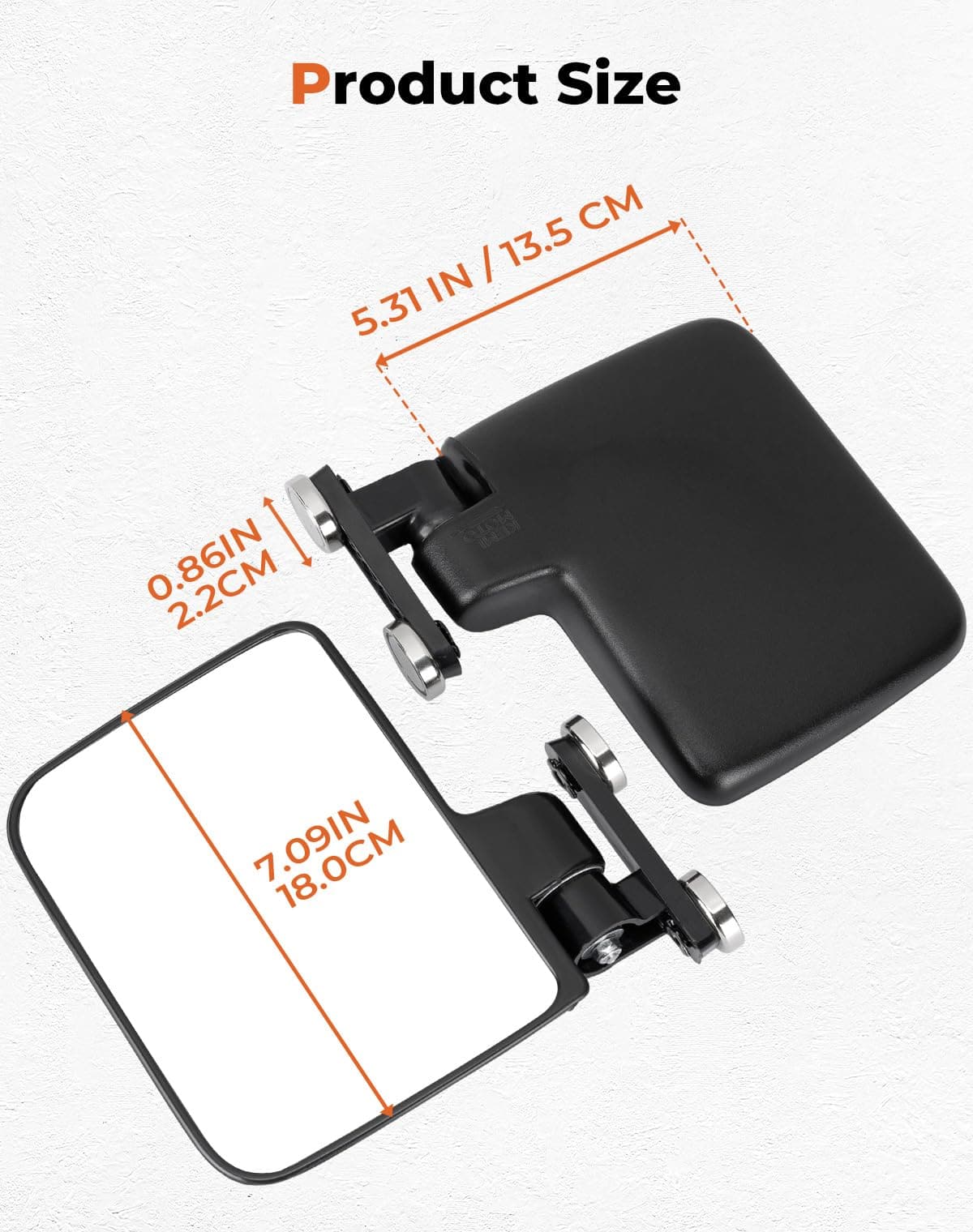 Photo of 220Lbs Magnetic Side Mirrors for UTV Golf Cart Tractor Forklifts by Kemimoto - Premium for UTVs / Side by Sides