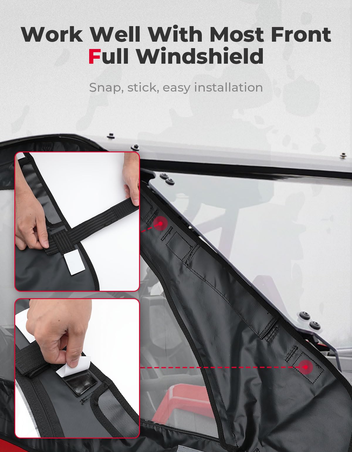 Photo of Soft Upper Door Cab Enclosure Set for Polaris RZR PRO XP 4/Turbo R 4 by Kemimoto - Premium for UTVs / Side by Sides