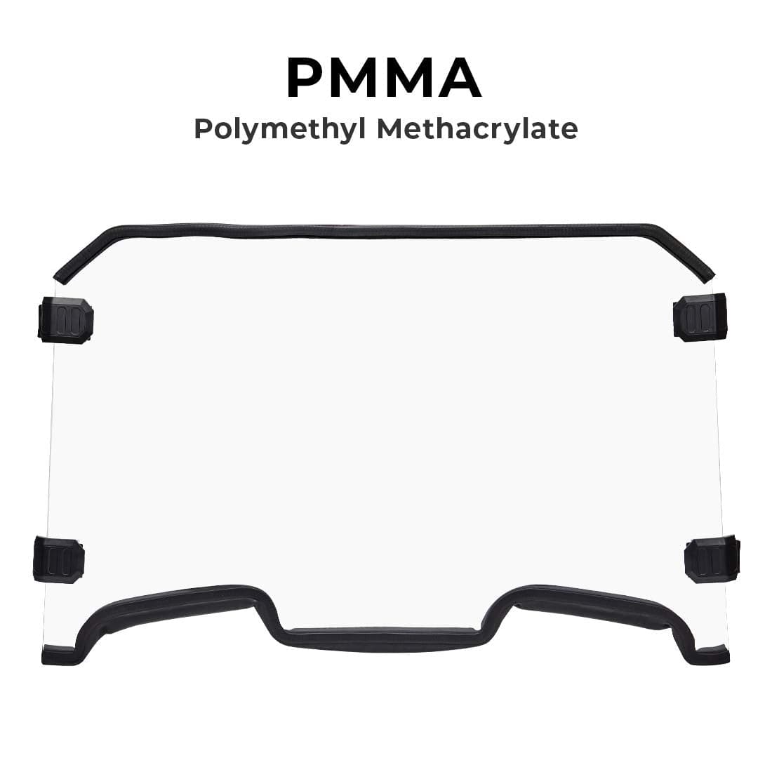 Photo of Kemimoto Front Full Windshield with 4 Black Clamps for Polaris RZR by Kemimoto - Premium for UTVs / Side by Sides