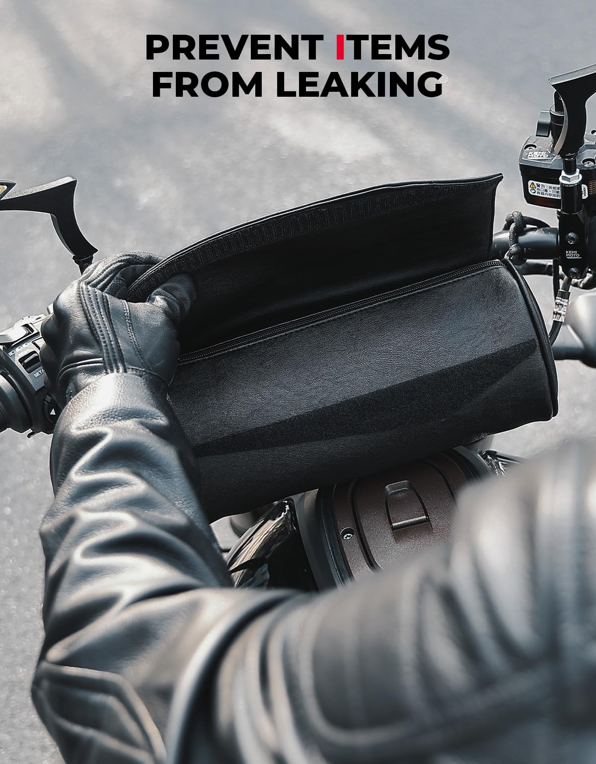 Photo of Motorcycle Fork Handlebar Bag for Harley by Kemimoto - Premium for UTVs / Side by Sides
