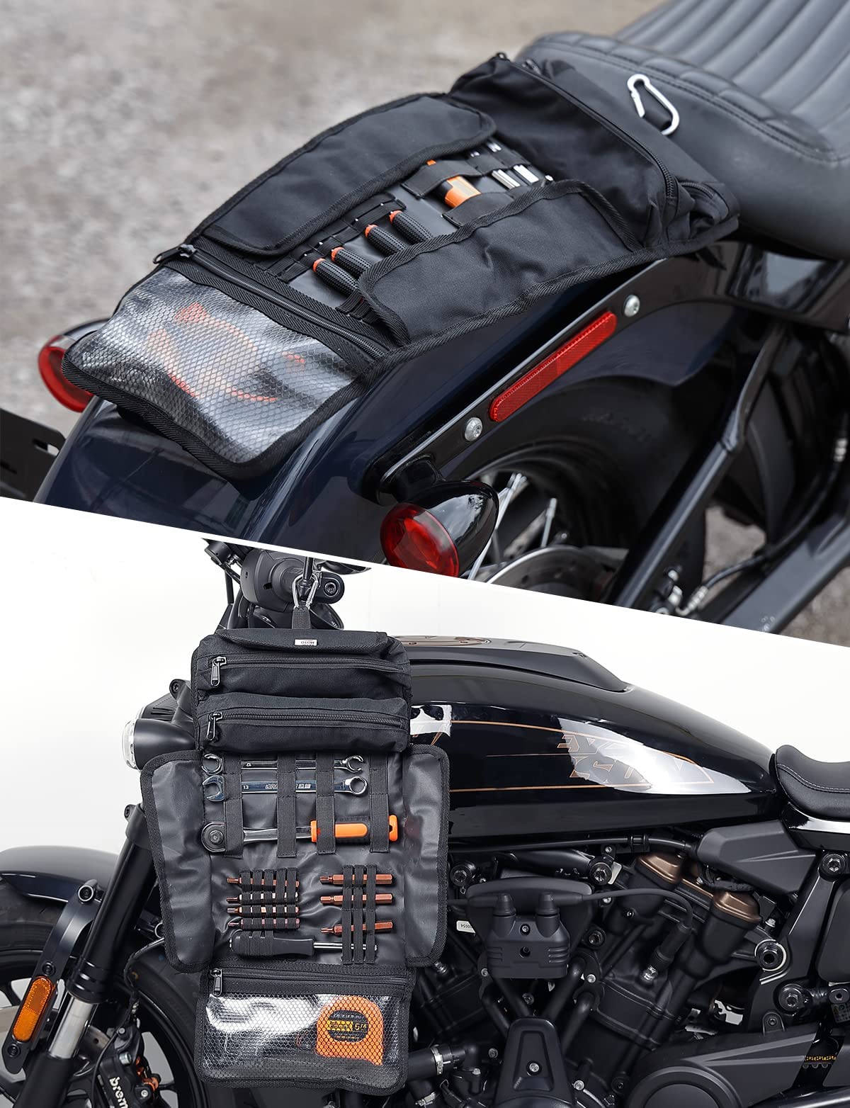 Photo of Tool Bag for Motorcycles Softail Dyna Sportster by Kemimoto - Premium for UTVs / Side by Sides