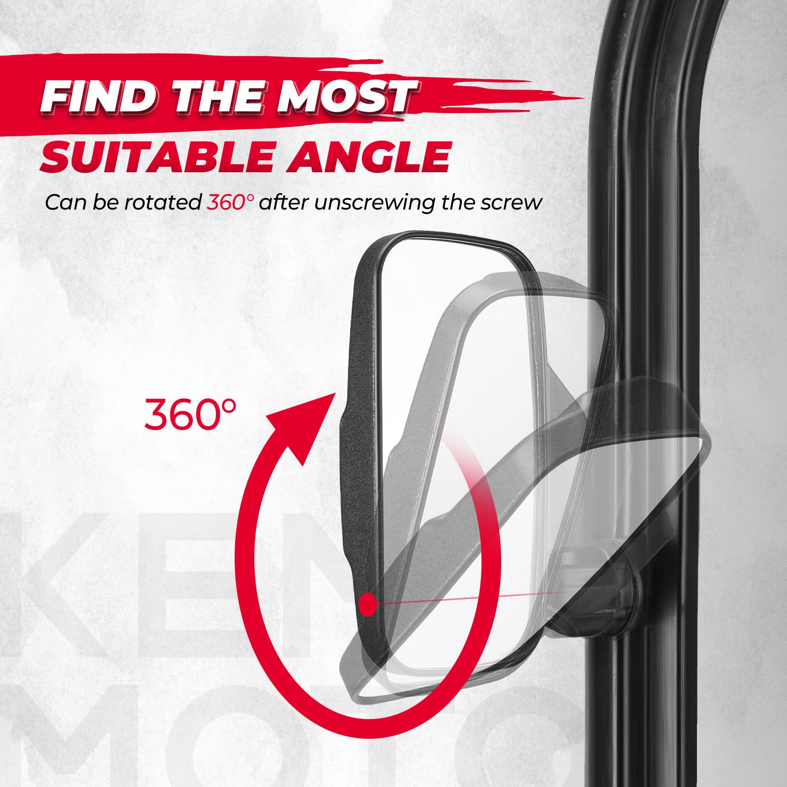 Photo of UTV Mirror Set for Ranger 500 570 900 1000 XP w/Pro-Fit tube cages by Kemimoto - Premium for UTVs / Side by Sides