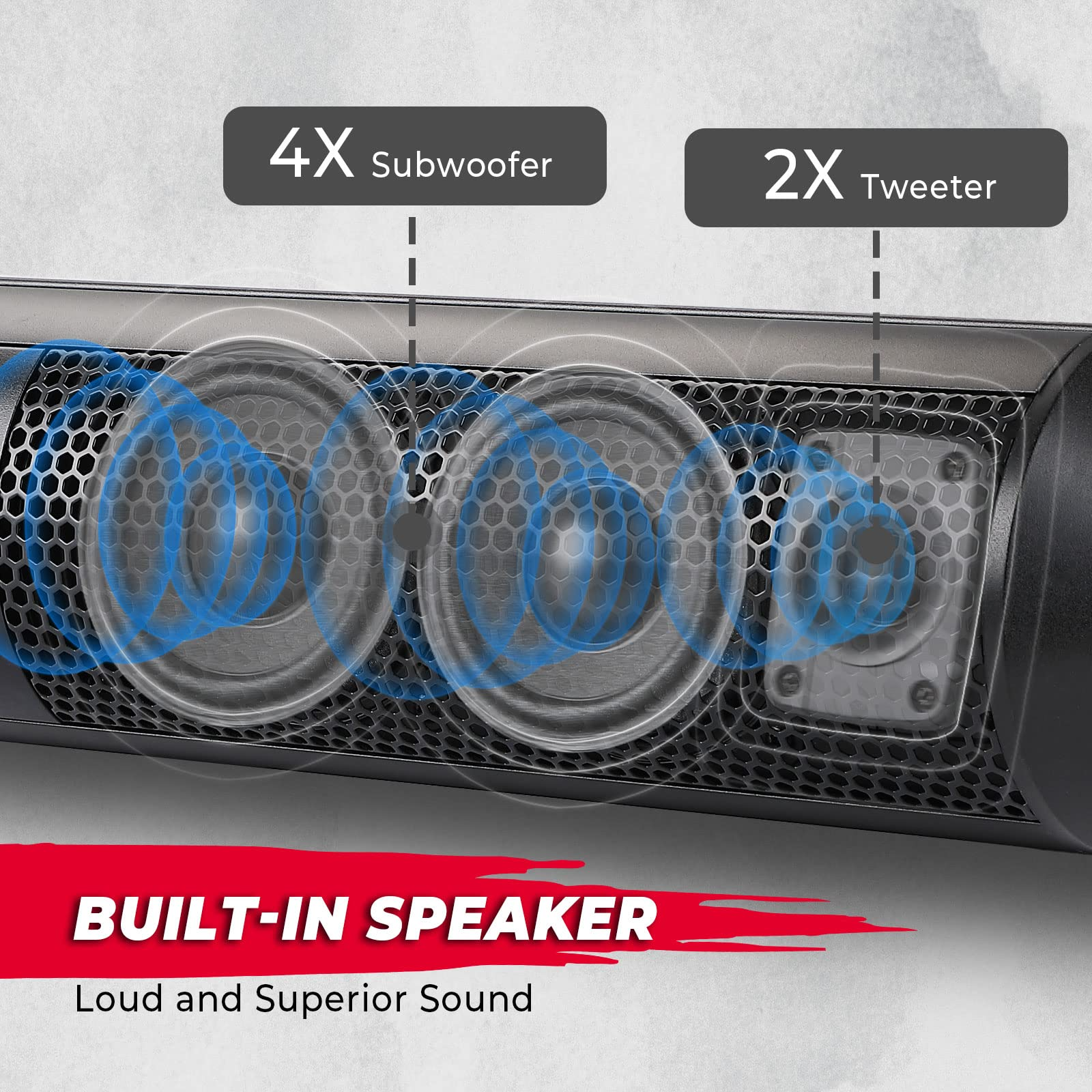 Photo of SxS UTV Sound Bar System Bluetooth Speaker 500W 28" Outdoor Marine Soundbars by Kemimoto - Premium for UTVs / Side by Sides