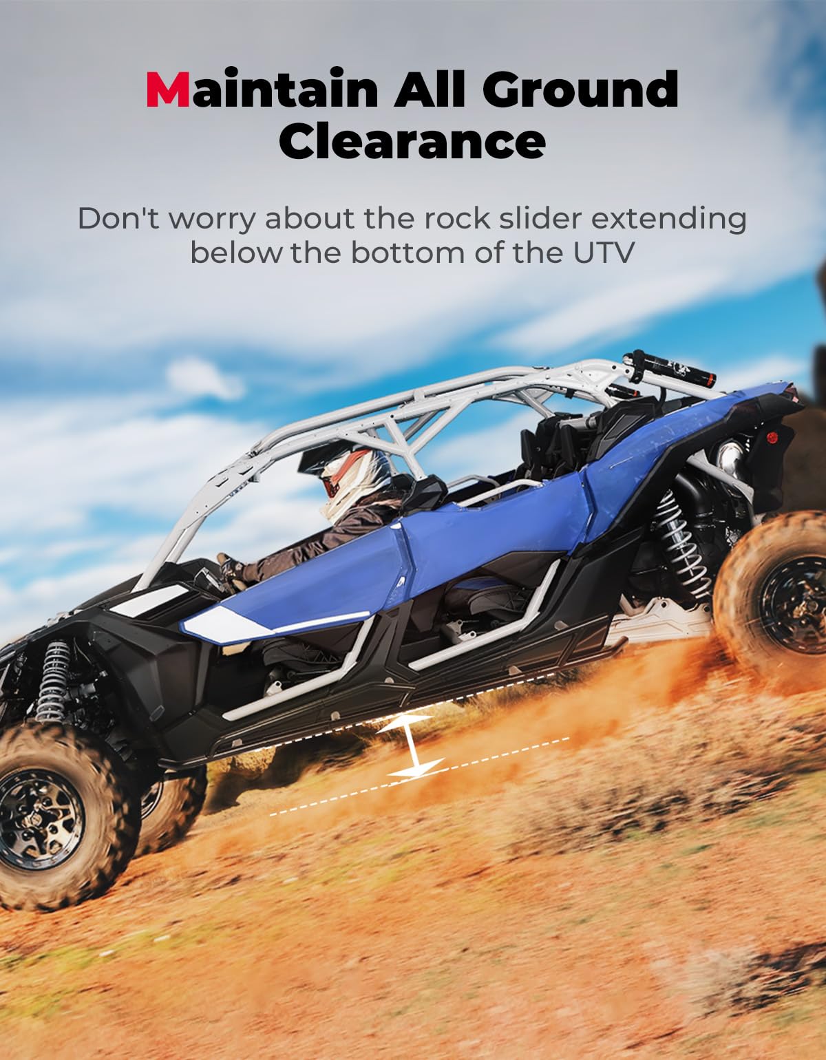 Photo of 1 Pair Nerf Bars, Rock Sliders for Can-Am Maverick X3 MAX by Kemimoto - Premium for UTVs / Side by Sides
