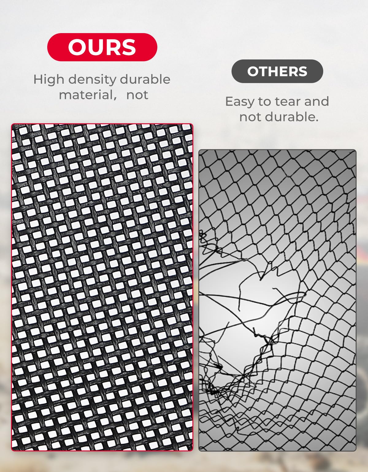 Photo of Rear Window Net Soft Windshield for CFMOTO UForce 1000/ 1000 XL by Kemimoto - Premium for UTVs / Side by Sides