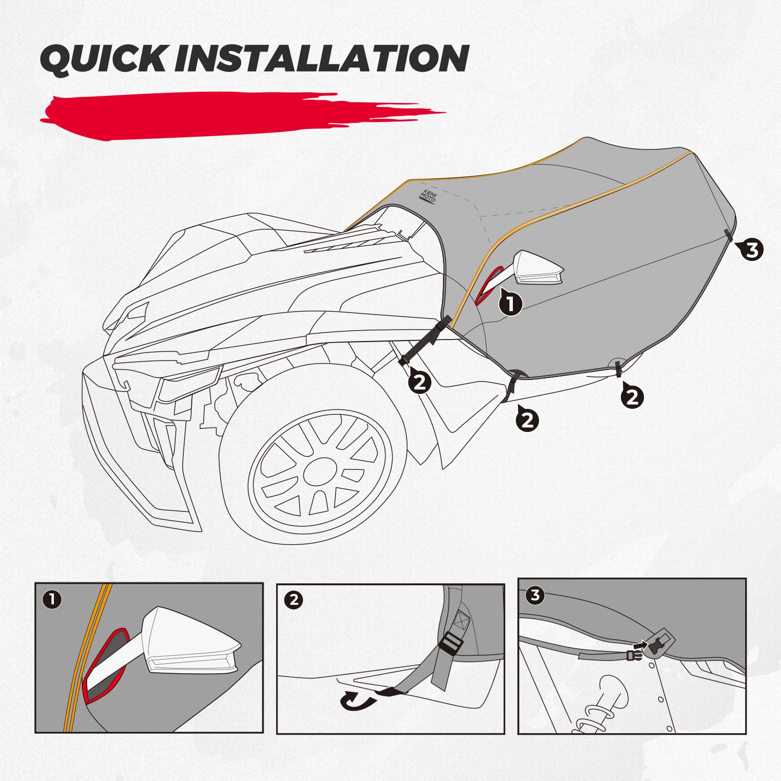 Photo of Half Cover Cockpit Cover & Center Console Bag for Slingshot by Kemimoto - Premium for UTVs / Side by Sides