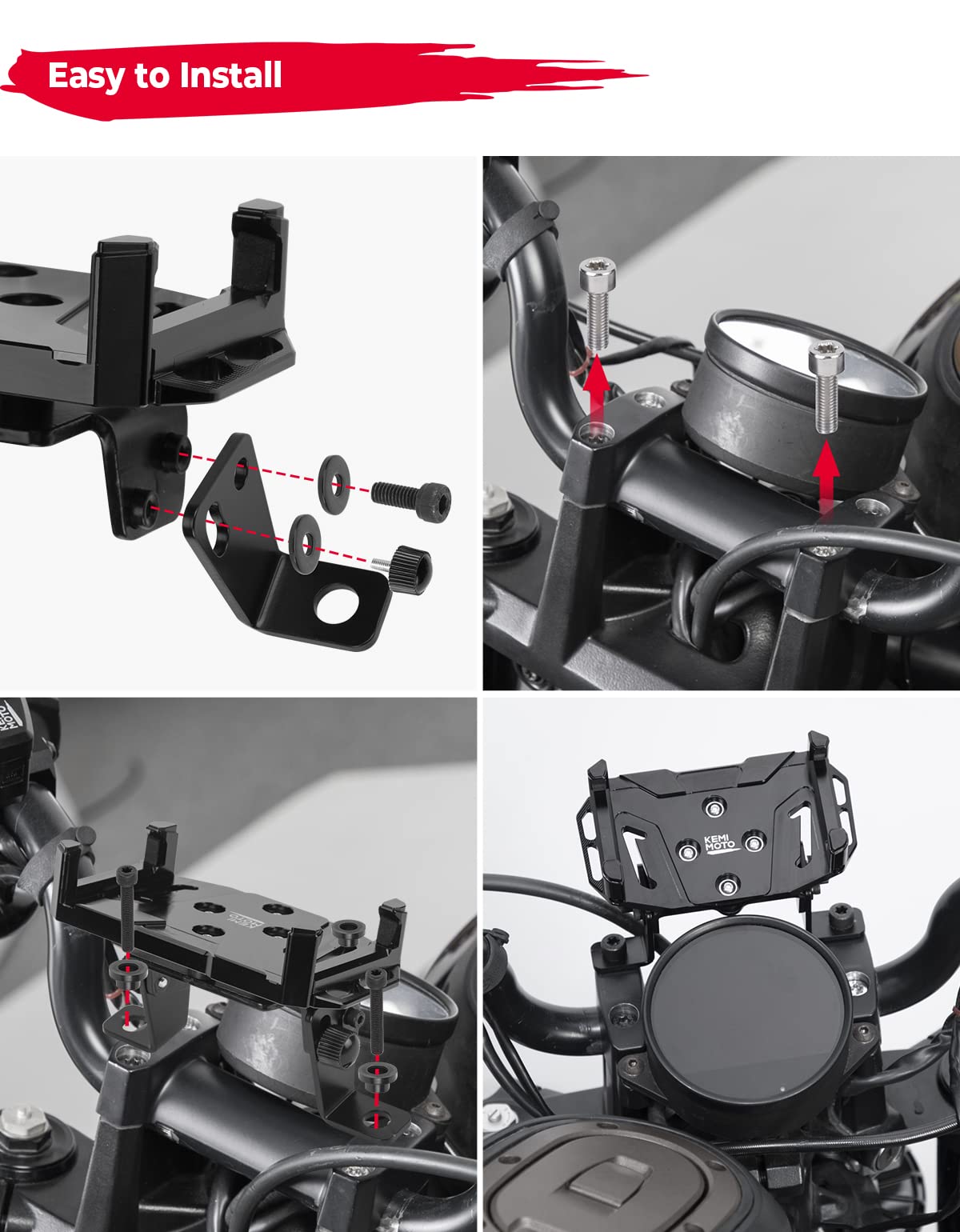 Photo of Magnetic Phone Mount Holder for Sportster S Rh1250 by Kemimoto - Premium for UTVs / Side by Sides