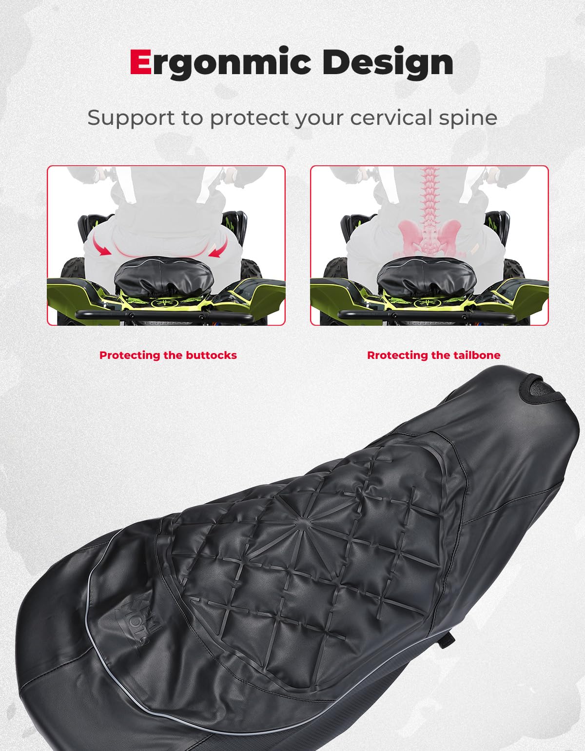 Photo of ATV / Motorcycle Air Seat Cushion Pressure Relief for Polaris Sportsman Fourtrax Can-Am Kawasaki by Kemimoto - Premium for UTVs / Side by Sides