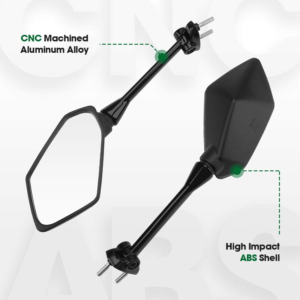 Photo of Motorcycle Mirrors Rear View for Ninja 650R by Kemimoto - Premium for UTVs / Side by Sides