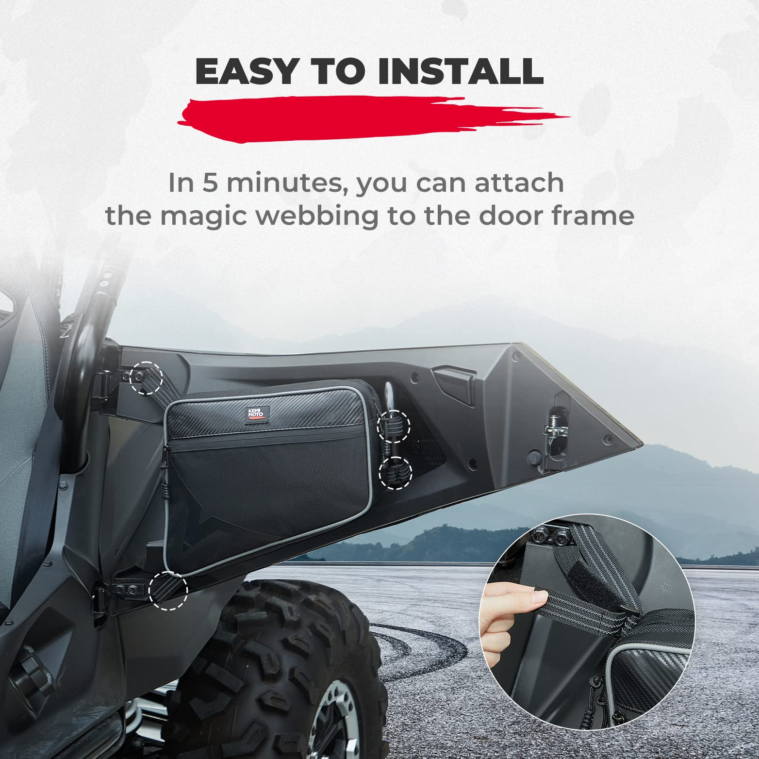 Photo of Storage Door Bags for CFMOTO ZForce 950 by Kemimoto - Premium for UTVs / Side by Sides