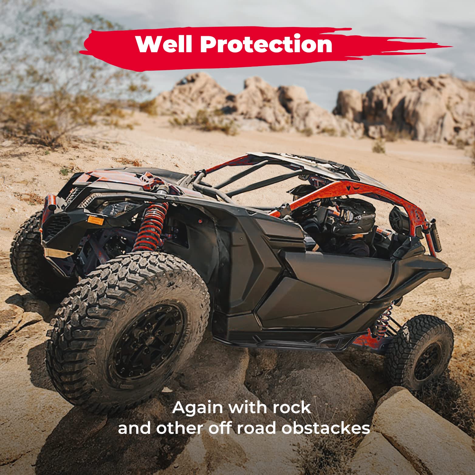 Photo of Plastic Roof & Nerf Bars For Can-Am Maverick X3 by Kemimoto - Premium for UTVs / Side by Sides