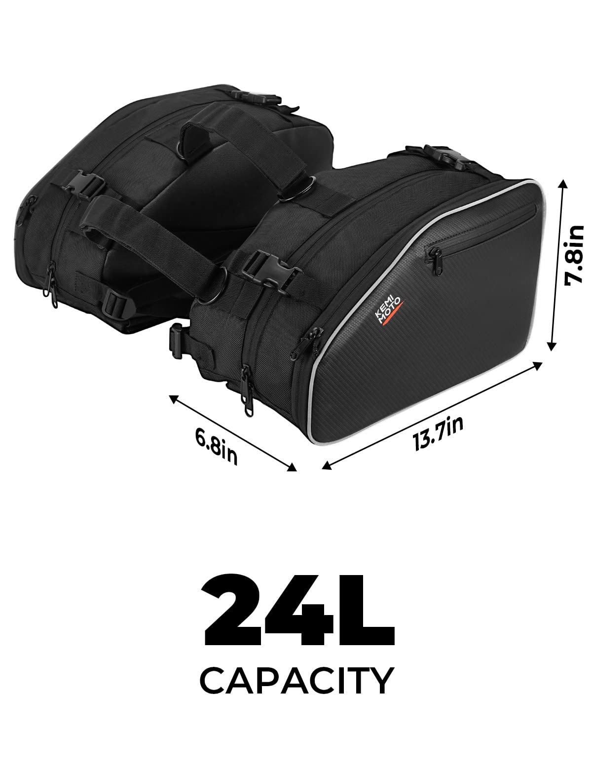 Photo of 24L Large Capacity Storage Saddlebags with Rain Covers by Kemimoto - Premium for UTVs / Side by Sides