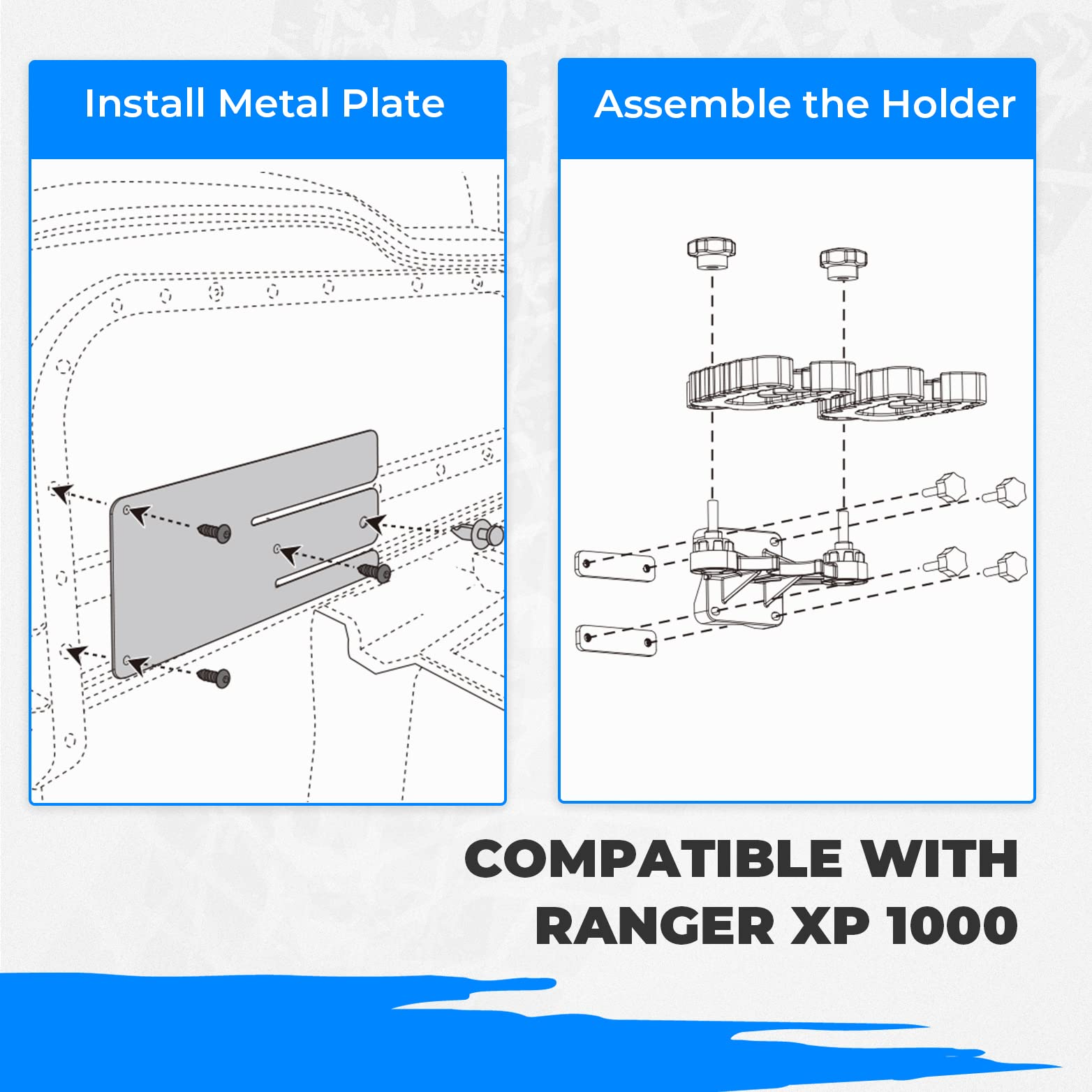 Photo of Gun Holder Rack For Polaris/ Can Am/ Honda/ Kawasaki by Kemimoto - Premium for UTVs / Side by Sides
