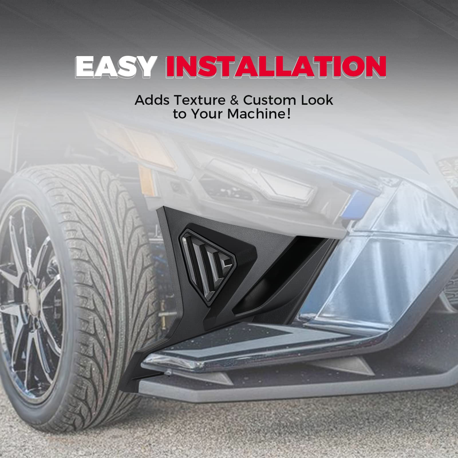 Photo of Kemimoto Front Lower Accent Panel Light Kit & Lower Accent Pannel Kit for Polaris Slingshot by Kemimoto - Premium for UTVs / Side by Sides