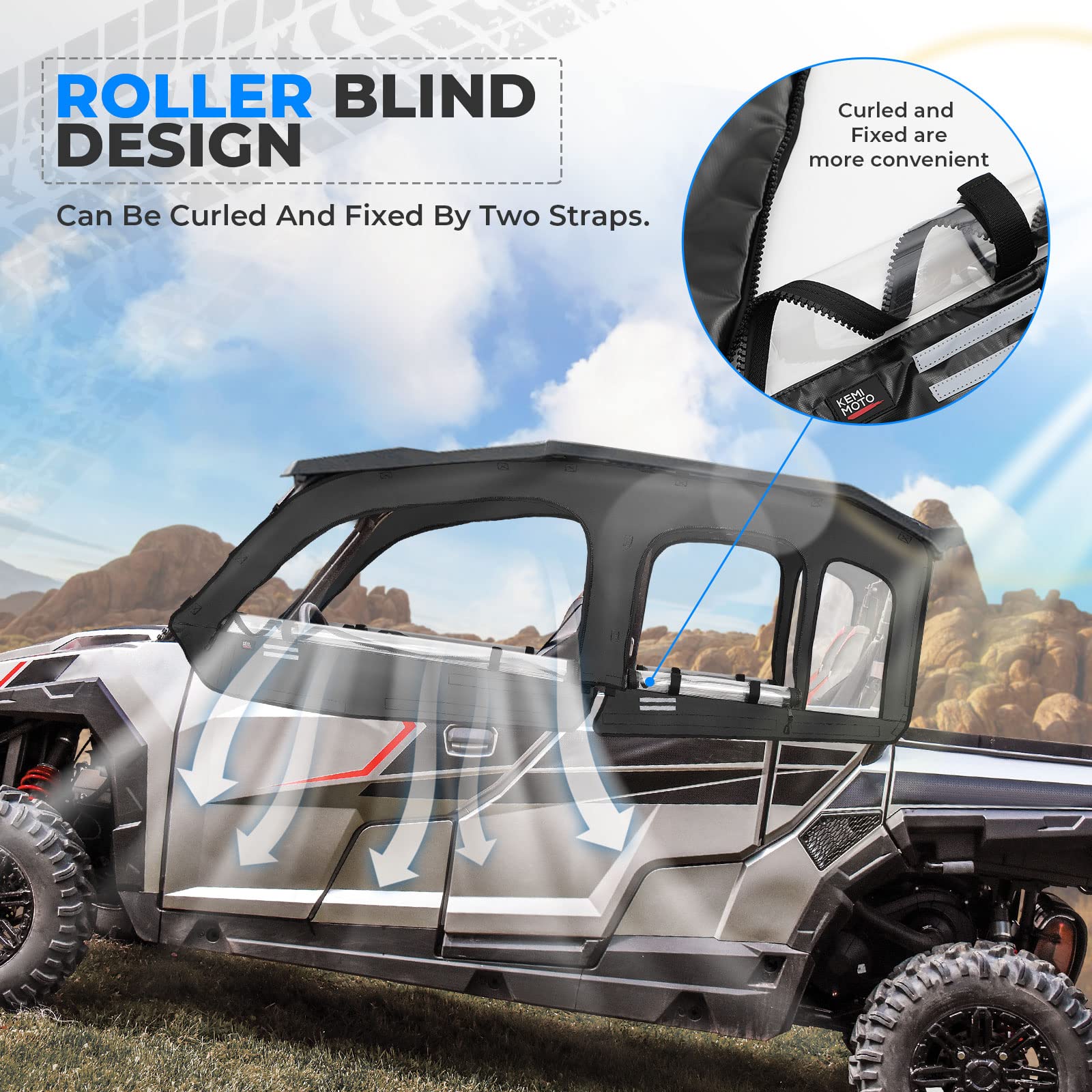 Photo of Soft Cab Enclosure & Rear Windshield for General XP 4 1000 by Kemimoto - Premium for UTVs / Side by Sides