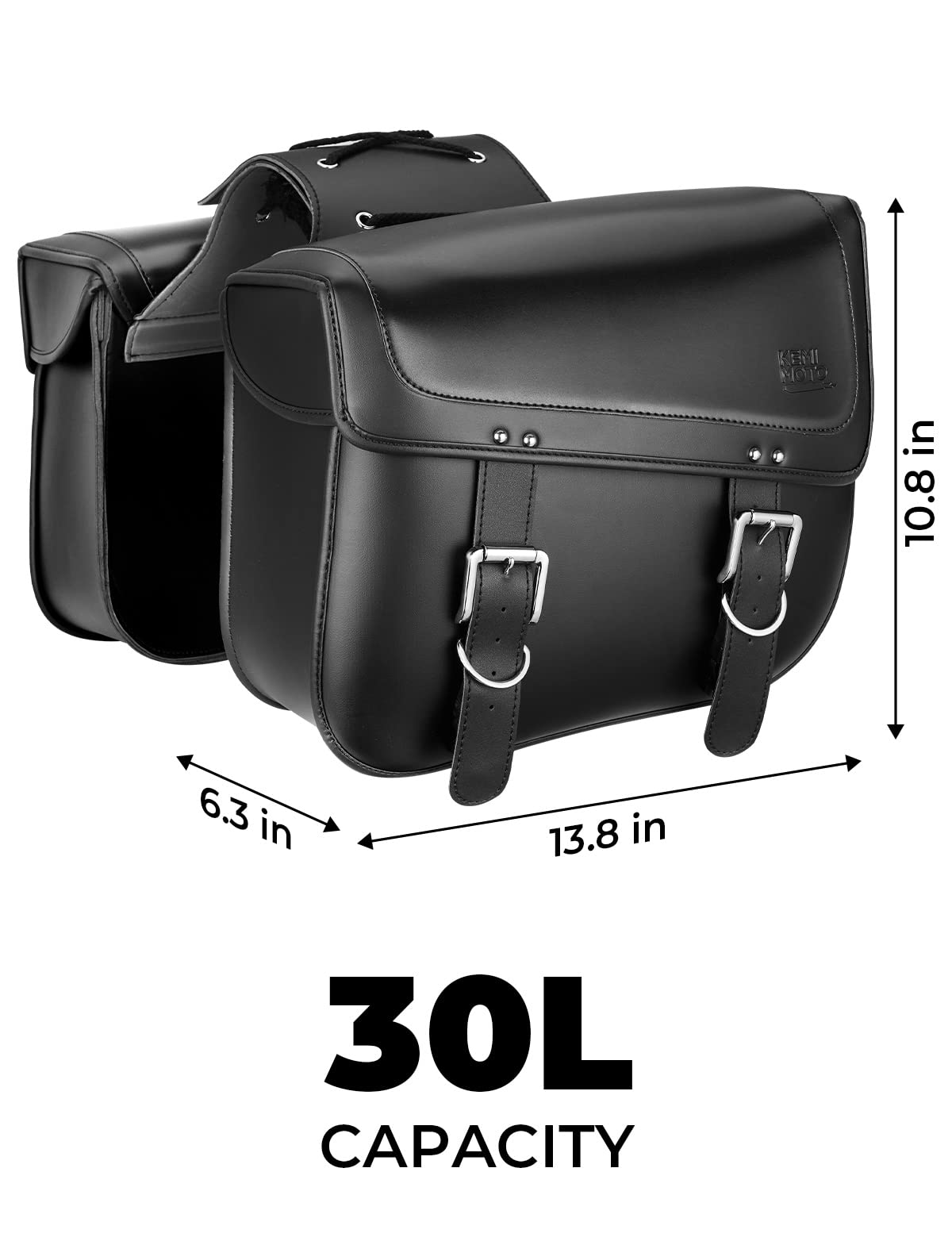 Photo of Motorcycles 30L Large Capacity PU Leather Saddle Bags by Kemimoto - Premium for UTVs / Side by Sides