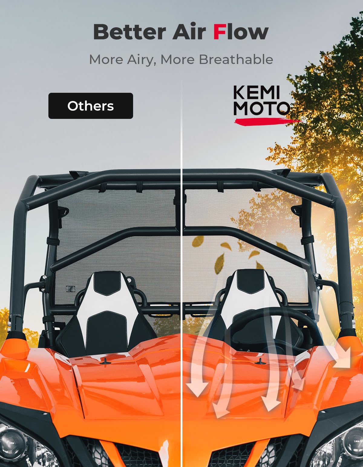 Photo of Ventilated Rear Window Net Mesh for CFMOTO ZForce 500 | 800 | 1000 by Kemimoto - Premium for UTVs / Side by Sides